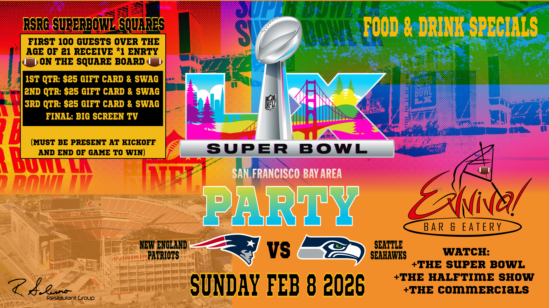 🏈Super Bowl 🏈LX Watch Party @ Evviva! Lisle - Evviva! Bar