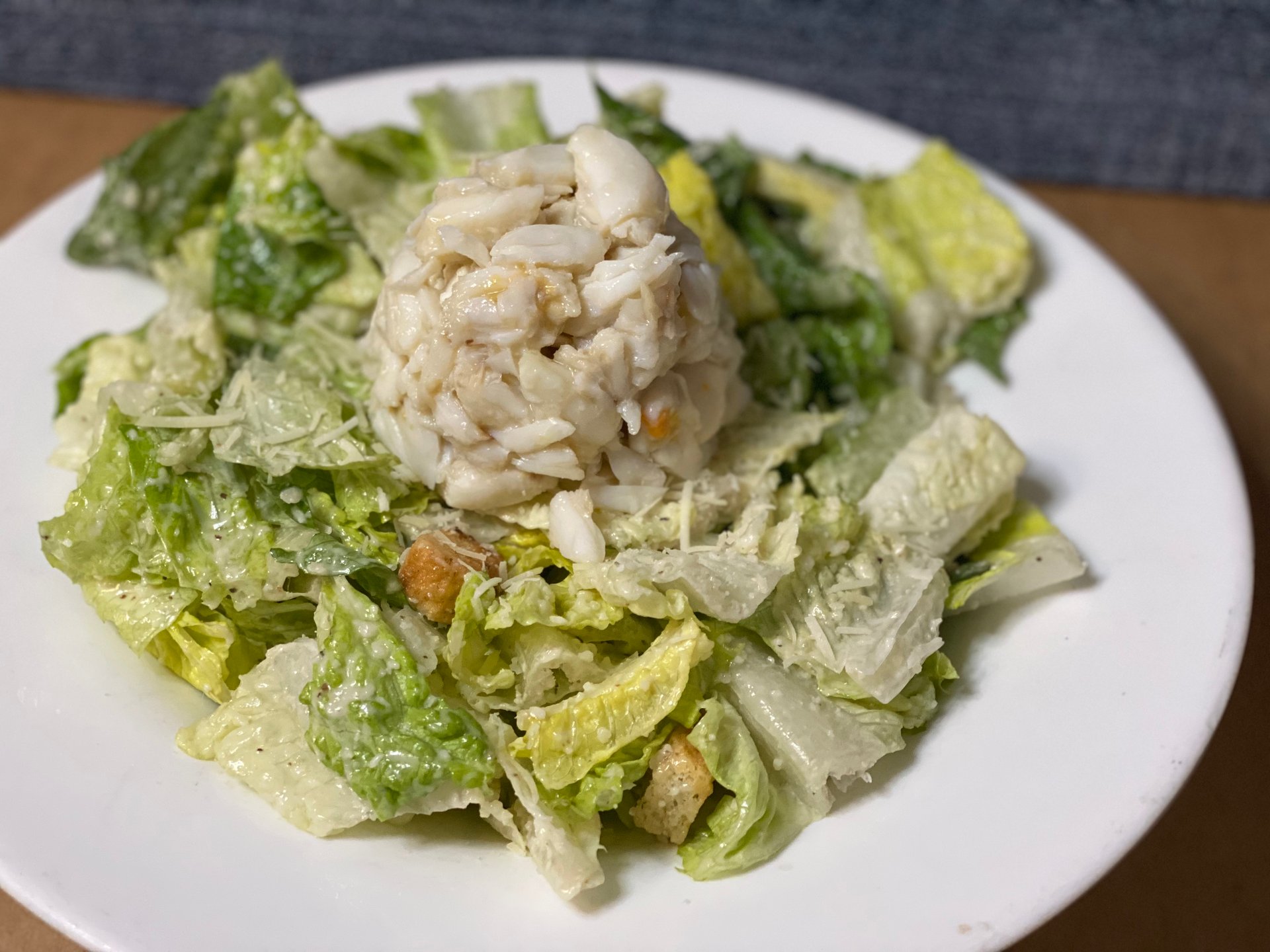 Grace's - Our Jumbo Lump Crab Cake is served with Sriracha mayonnaise and a  cold soba noodle salad with salted cashews. Delicious, right?