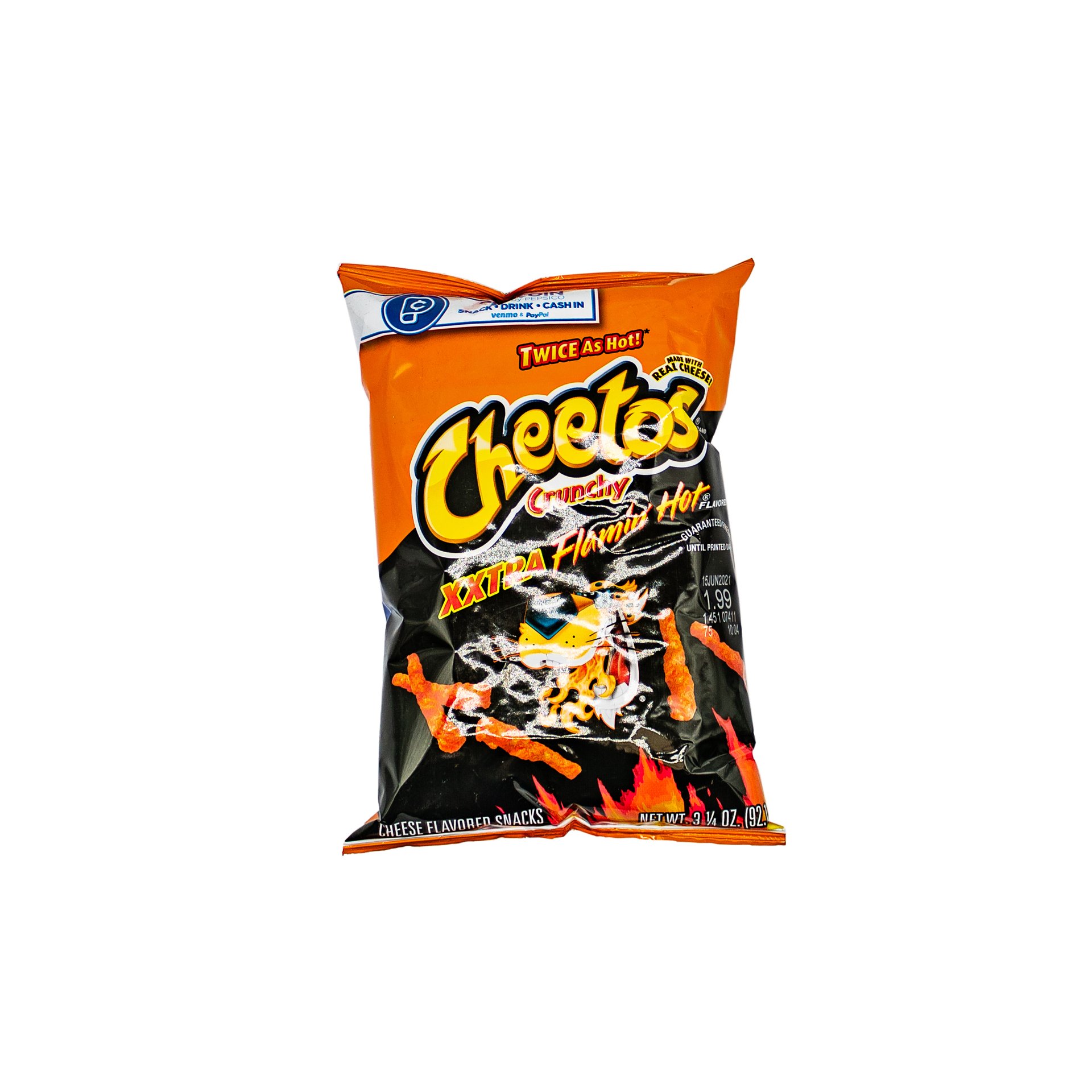 Cheetos Crunchy Flamin' Hot Cheese Flavored Snacks, 3.5 oz Bag 