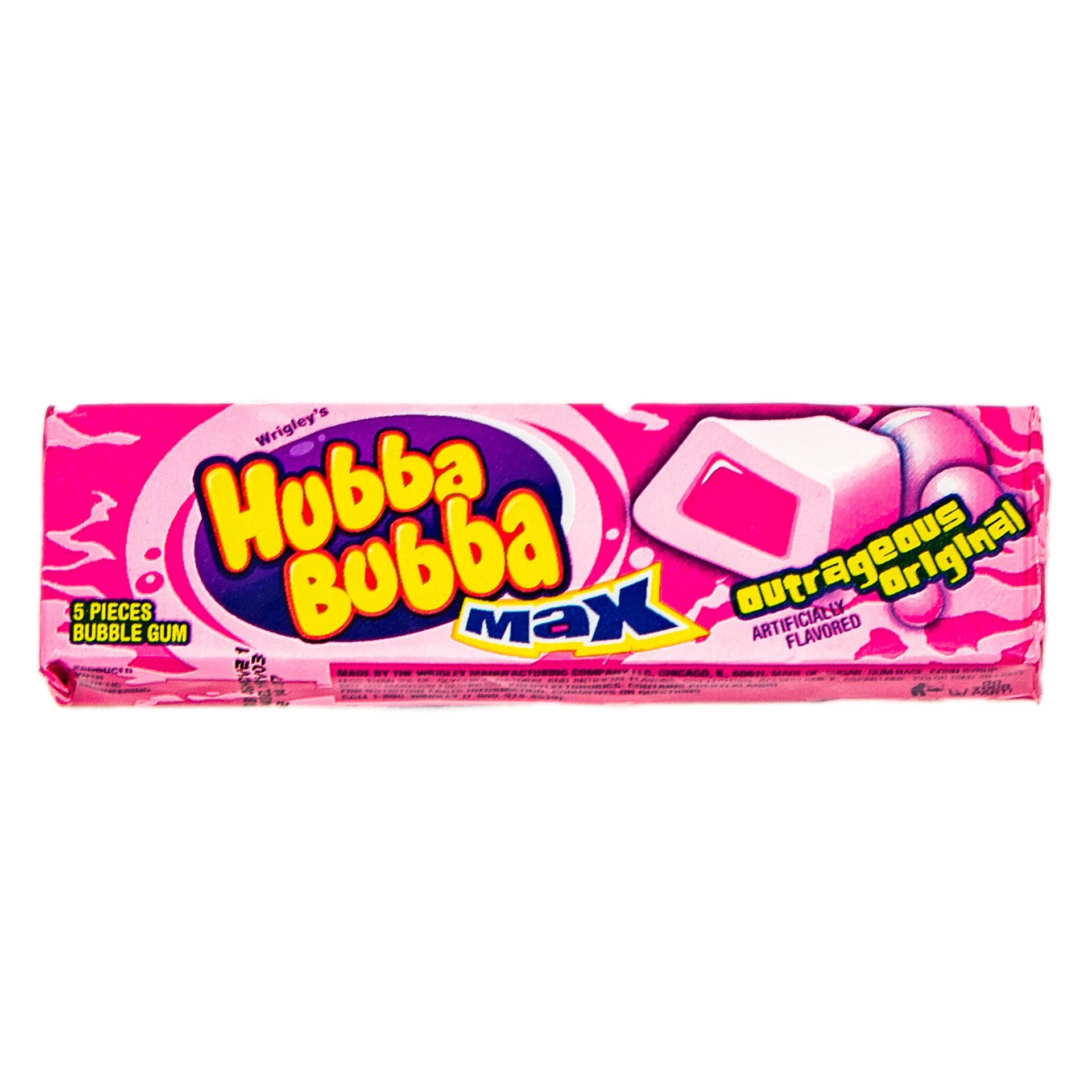Wrigley Outrageous Original Hubba Bubba Max Bubble Gum - 720 per case.