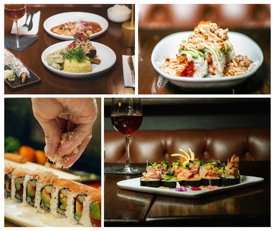 Short rib, sushi roll, Sushi roll, Sushi roll