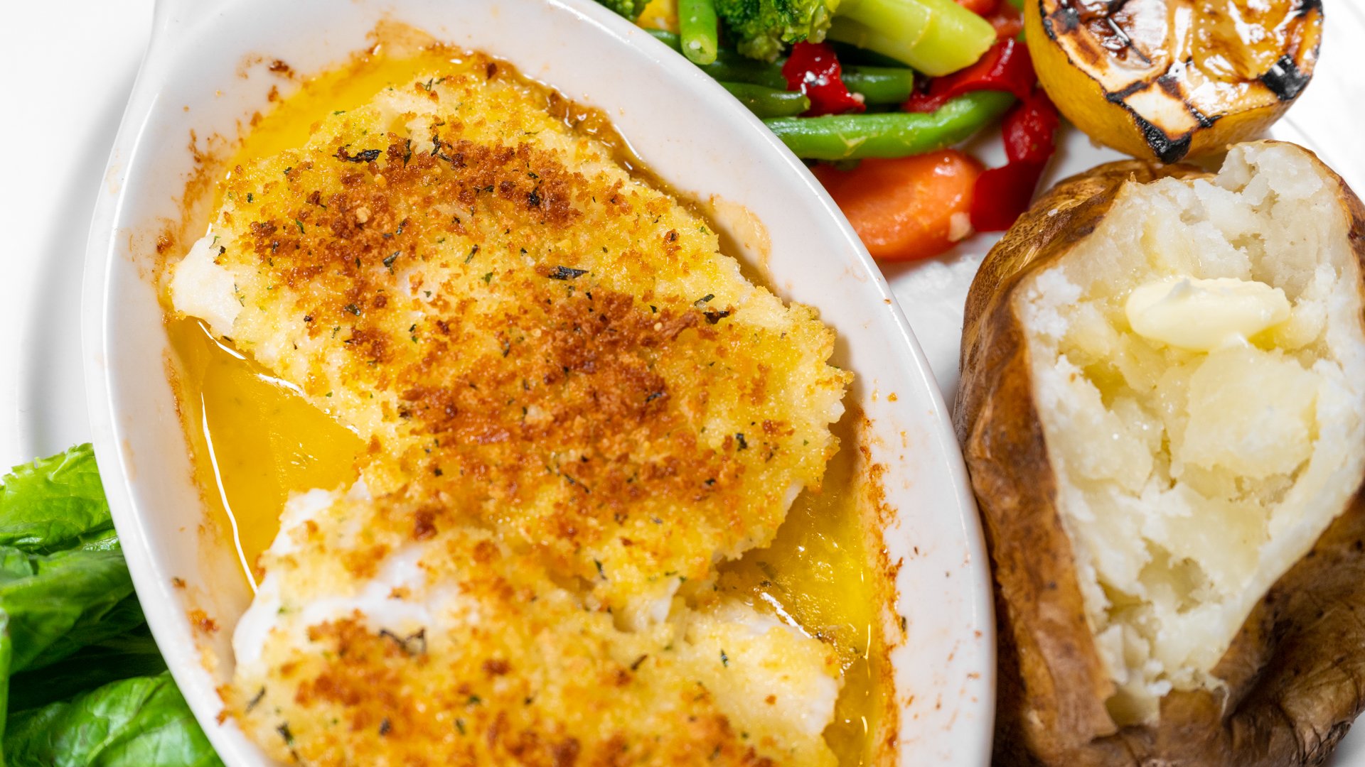 Baked Scrod Trader Jack's Riverside Grille