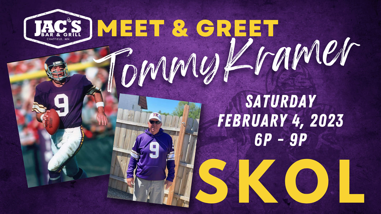 Meet Viking Great Tommy Kramer Jac's Bar & Grill Restaurant in