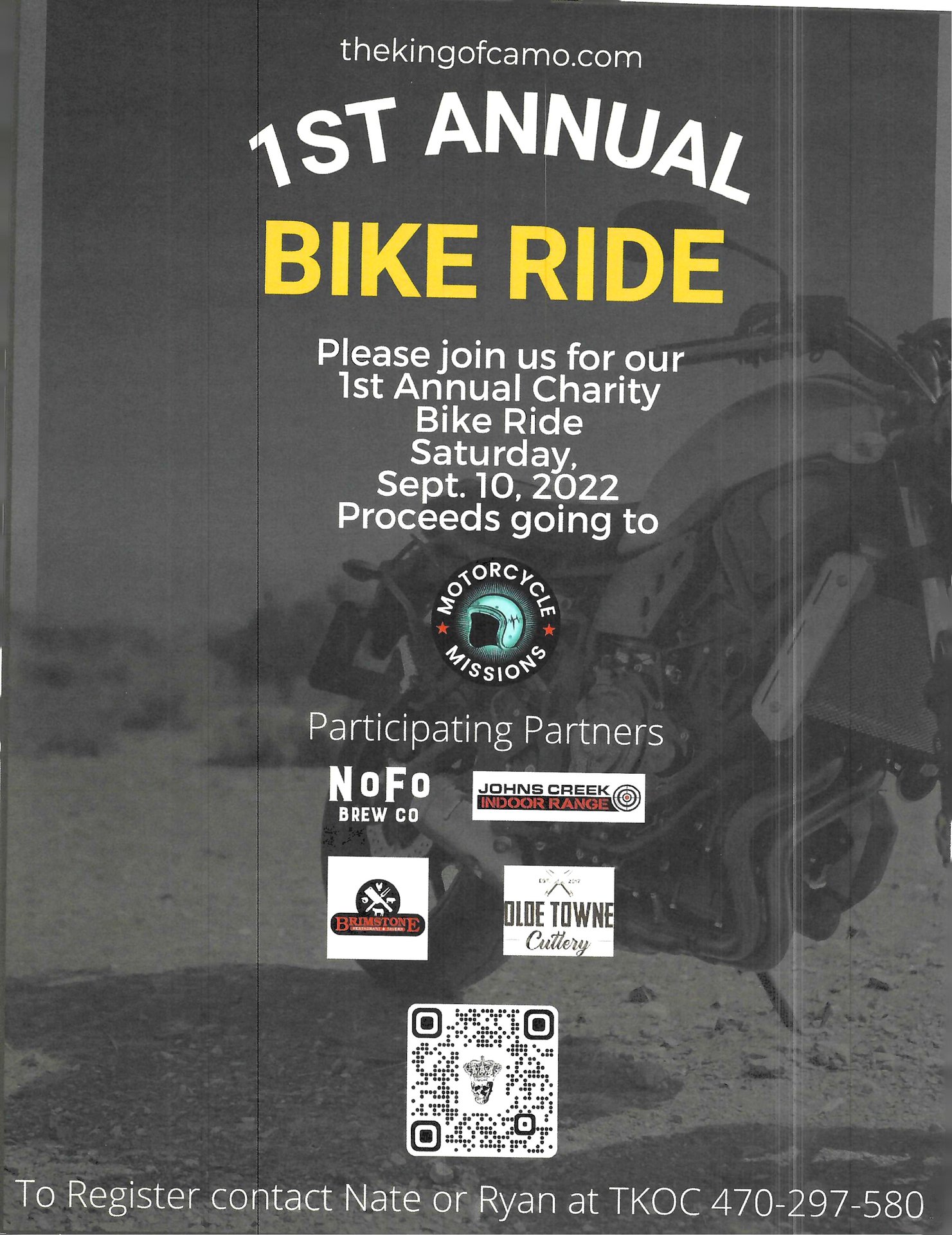 1ST ANNUAL BIKE RIDE Brimstone restaurant and Tavern American