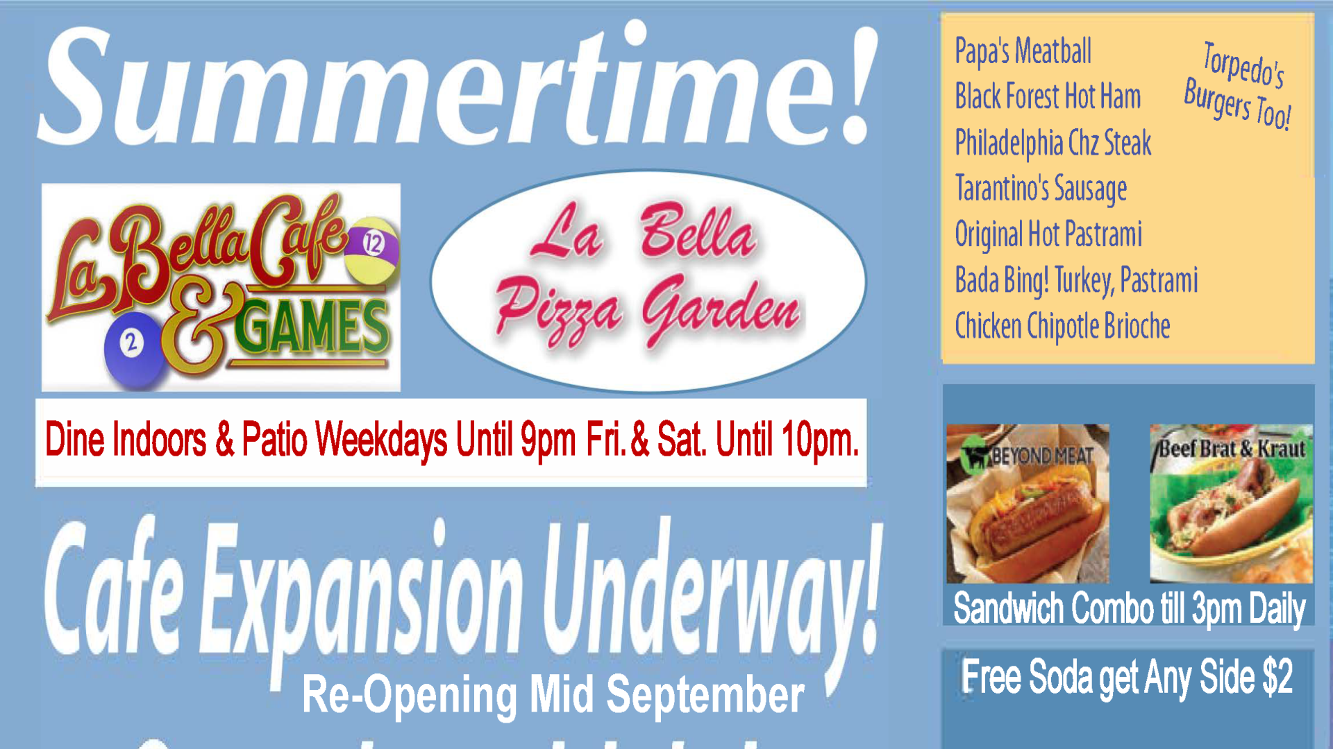 Bar La Bella Pizza Italian Restaurant In Ca