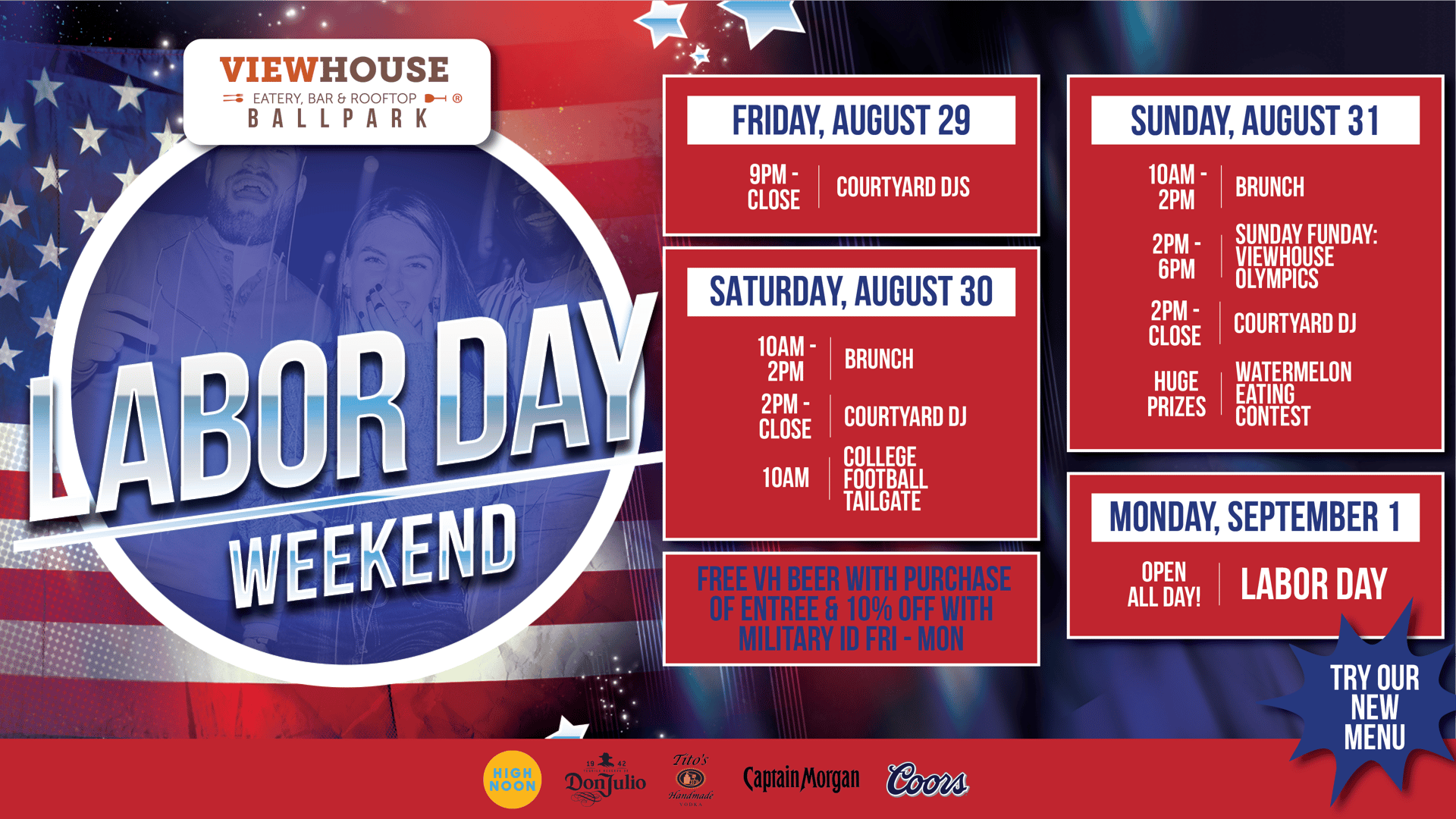 Labor Day at Ballpark - ViewHouse Eatery Bar & Rooftop