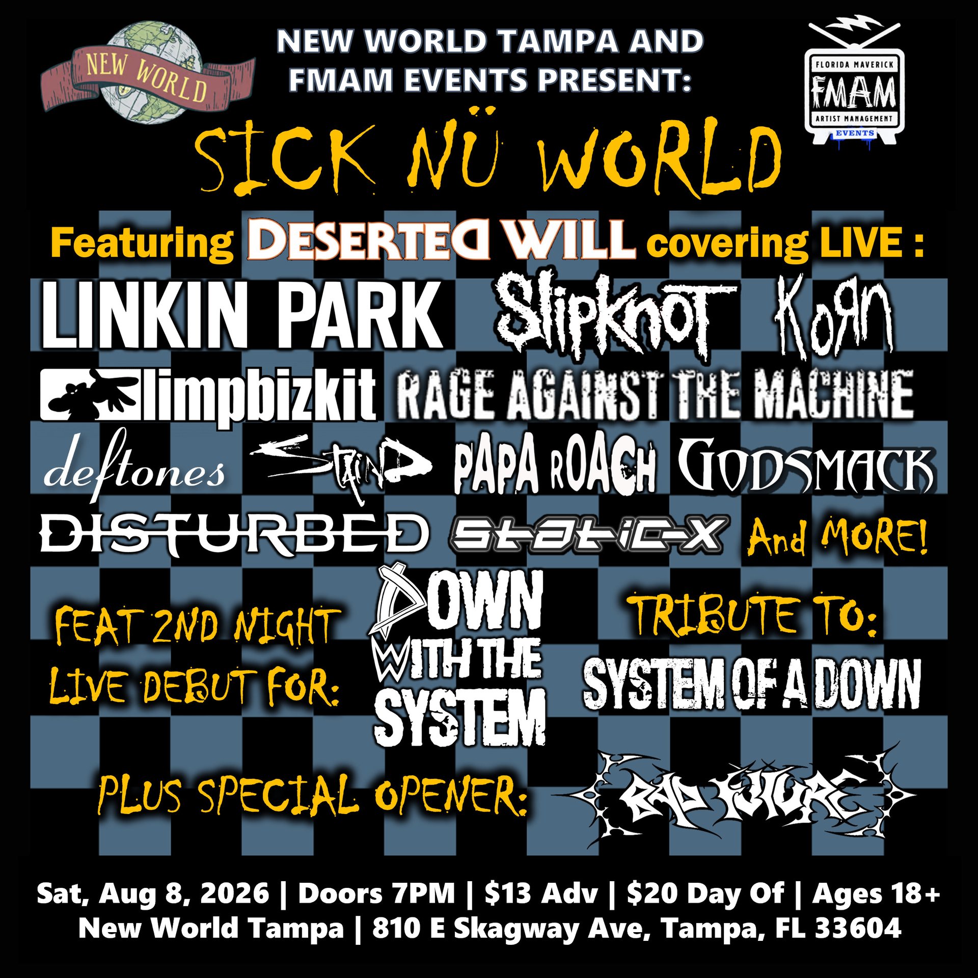 Sick Nü World - Nü Metal Night - New World Tampa - live music