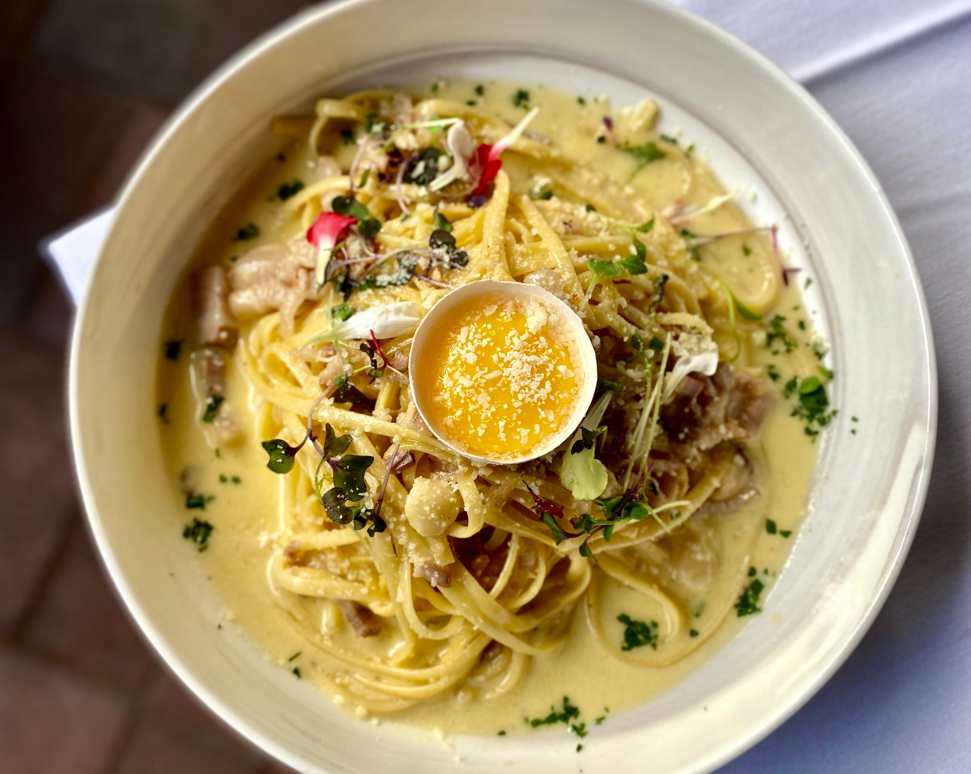 Carbonara - All Day Menu - Prego Restaurant - Italian Restaurant in Tustin,  CA