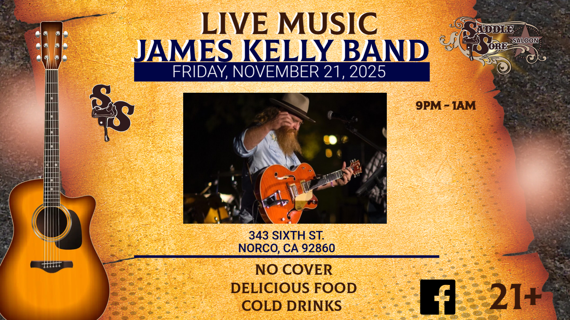 JAMES KELLY BAND - Saddle Sore Saloon - Restaurant in Norco
