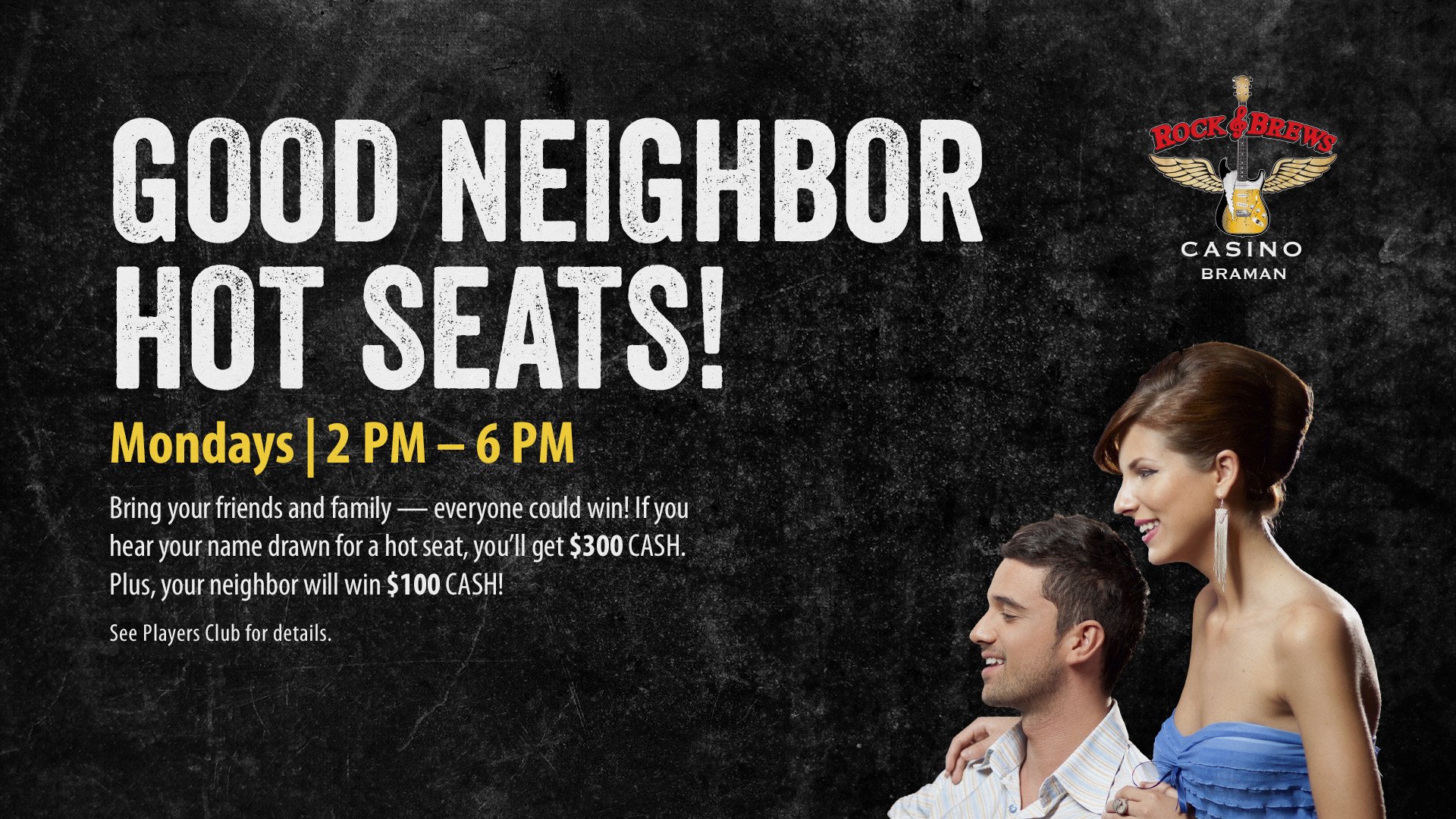 Good Neighbor Hot Seats! Rock & Brews Casino Braman Casino