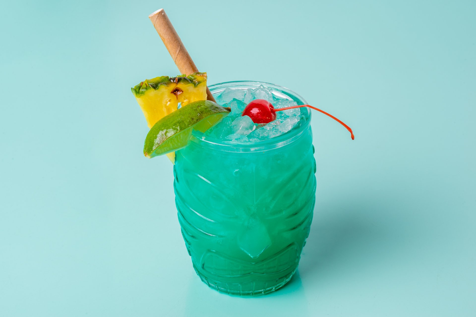 Hawaii Blue Curacao With Pineapple Juice Blue Lagoon Cocktail With