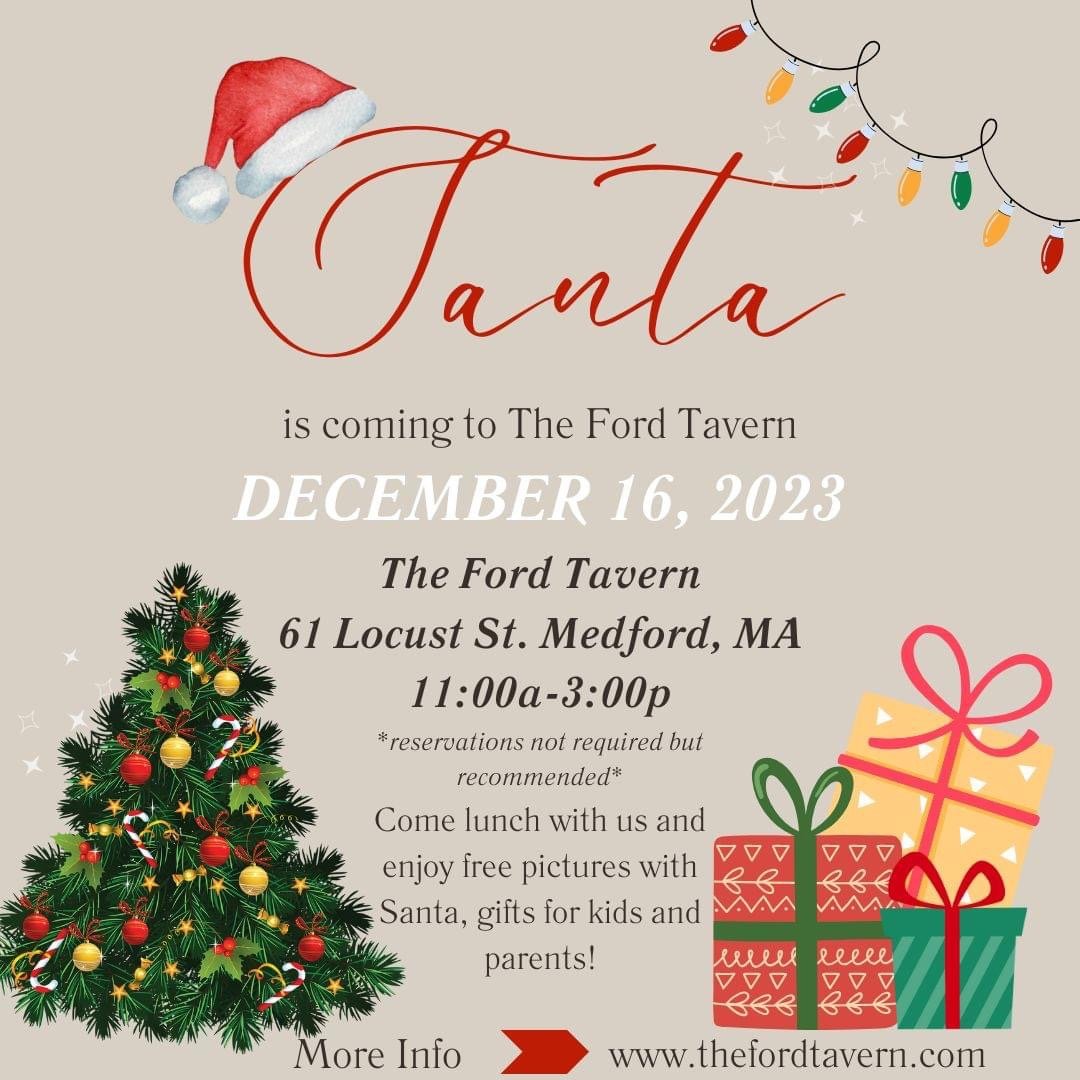 Santa & Helpers Visit from the North Pole! - The Ford Tavern - American  Restaurant in Medford, MA