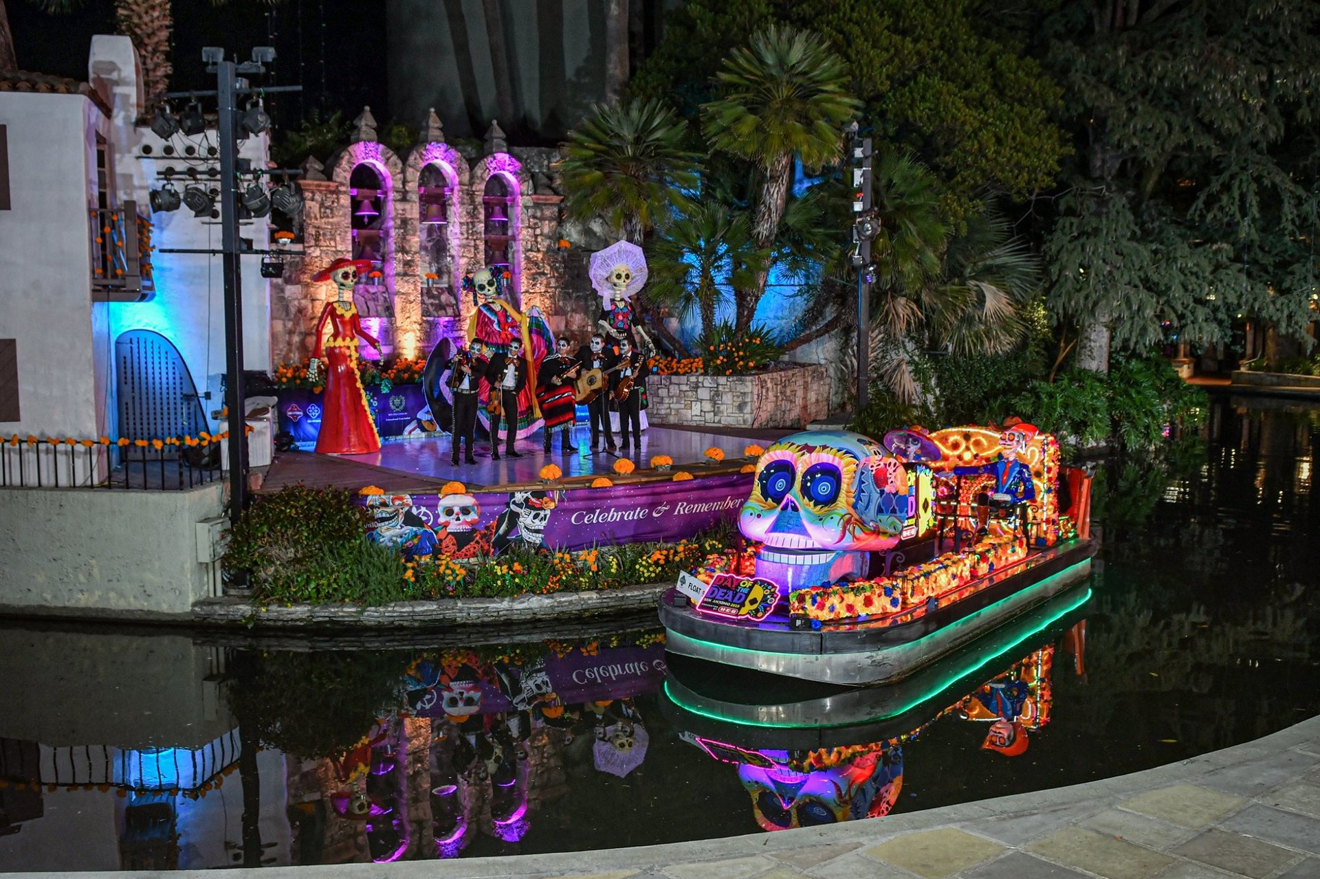 Dia De Los Muertos River Parade The Republic of Texas Restaurant