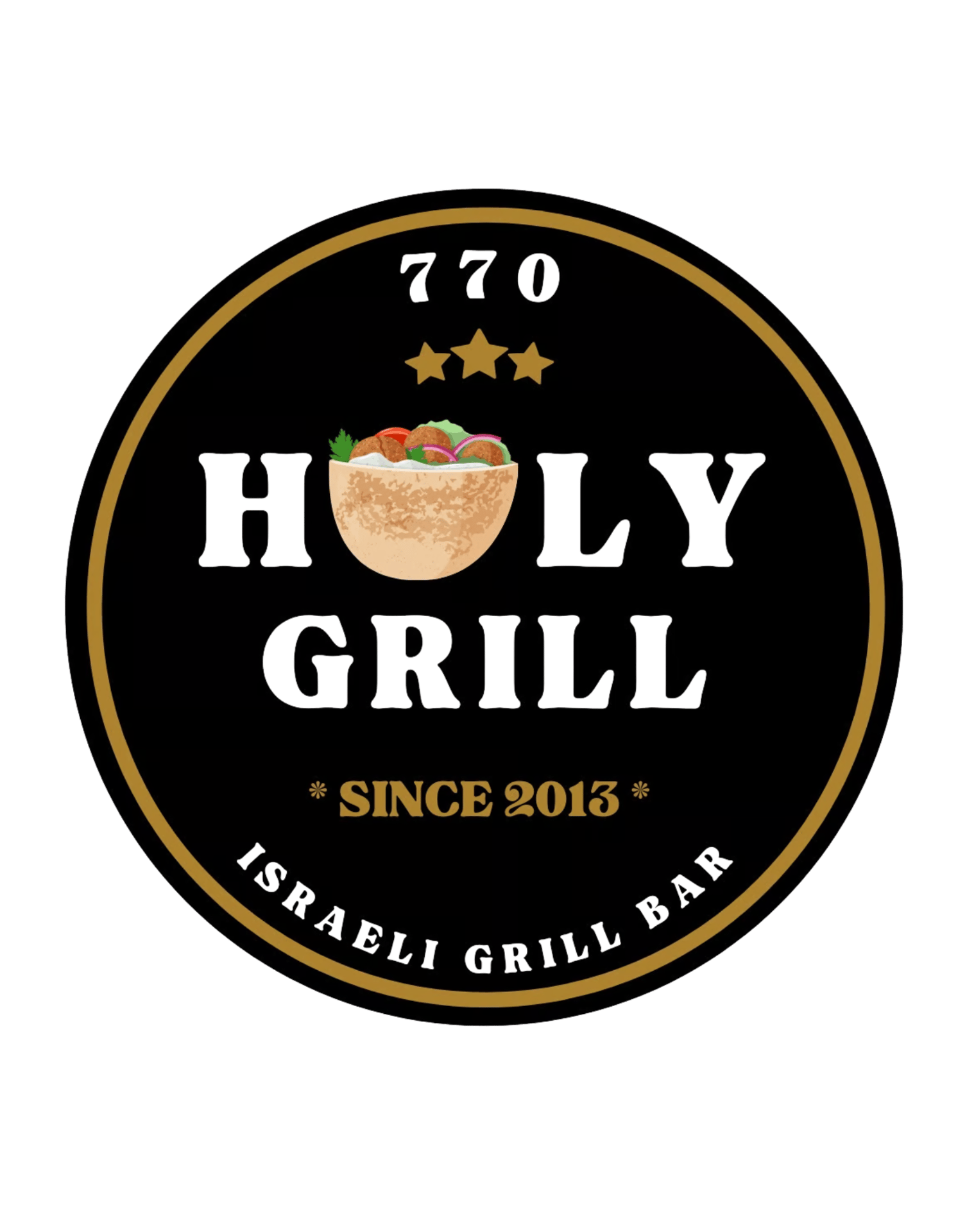 Holy Grill Logo - 770, since 2013, Israeli Grill Bar