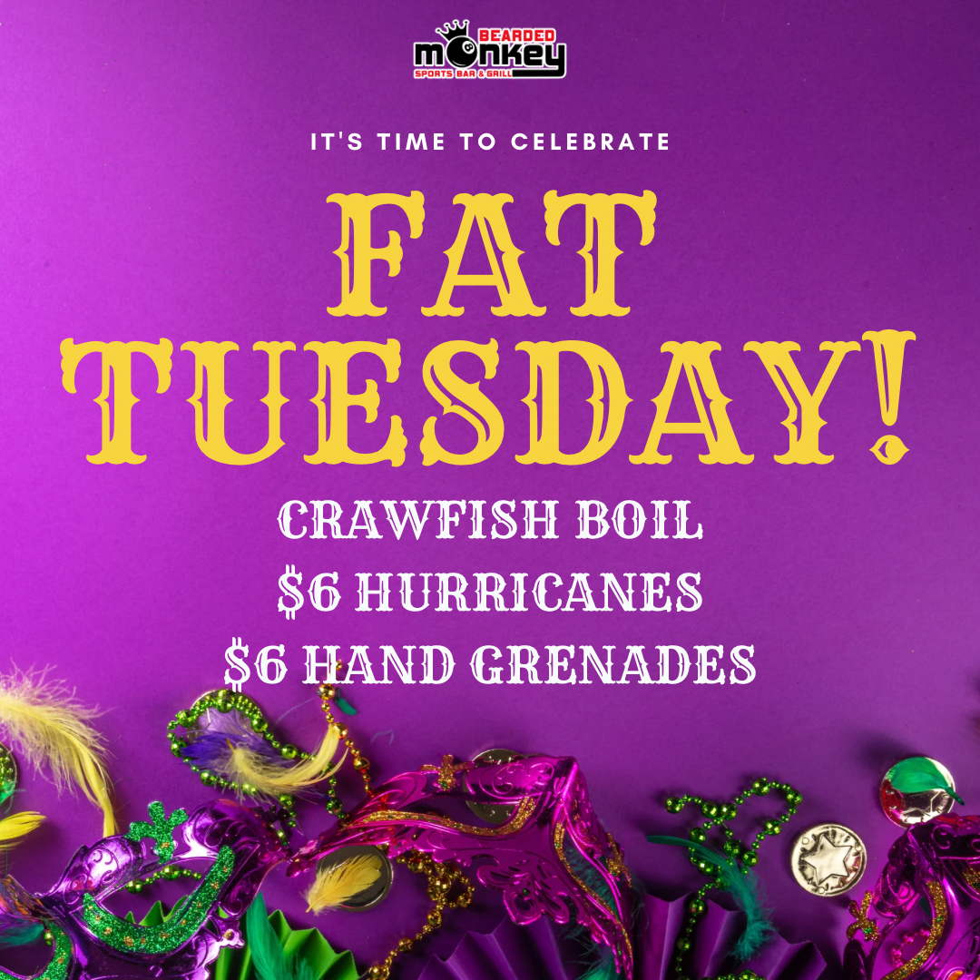Fat Tuesday Crawfish Boil! - Bearded Monkey Sports Bar & Grill ...