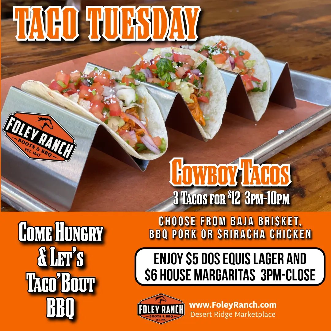 Foley Ranch Bbq Menu Taco Tuesday - Foley Ranch