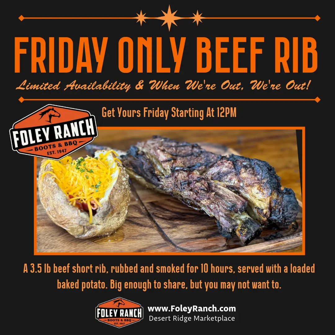 Foley Ranch Bbq Menu Beef Rib Fridays - Foley Ranch