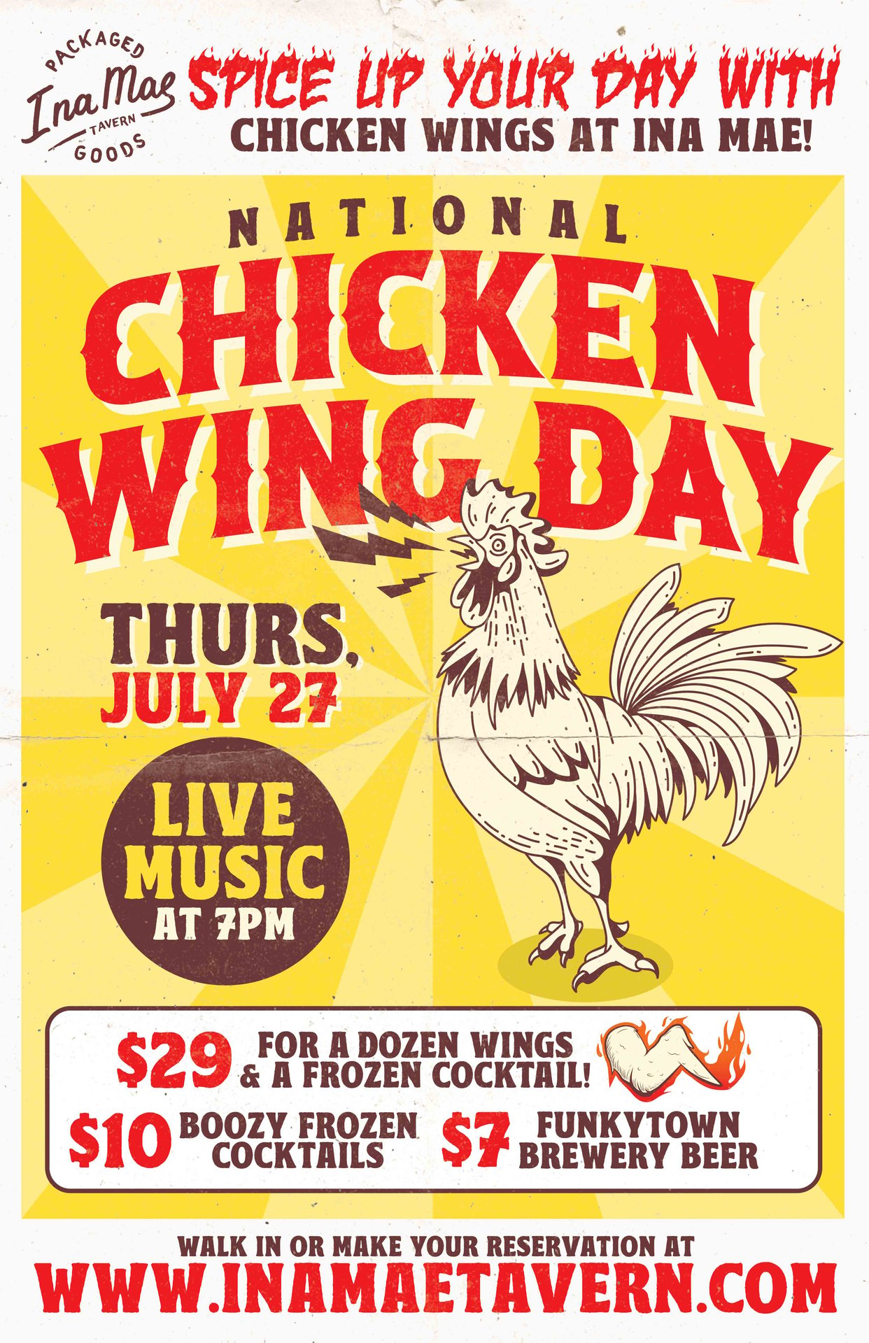 National Chicken Wing Day Ina Mae Tavern & Packaged Goods Southern