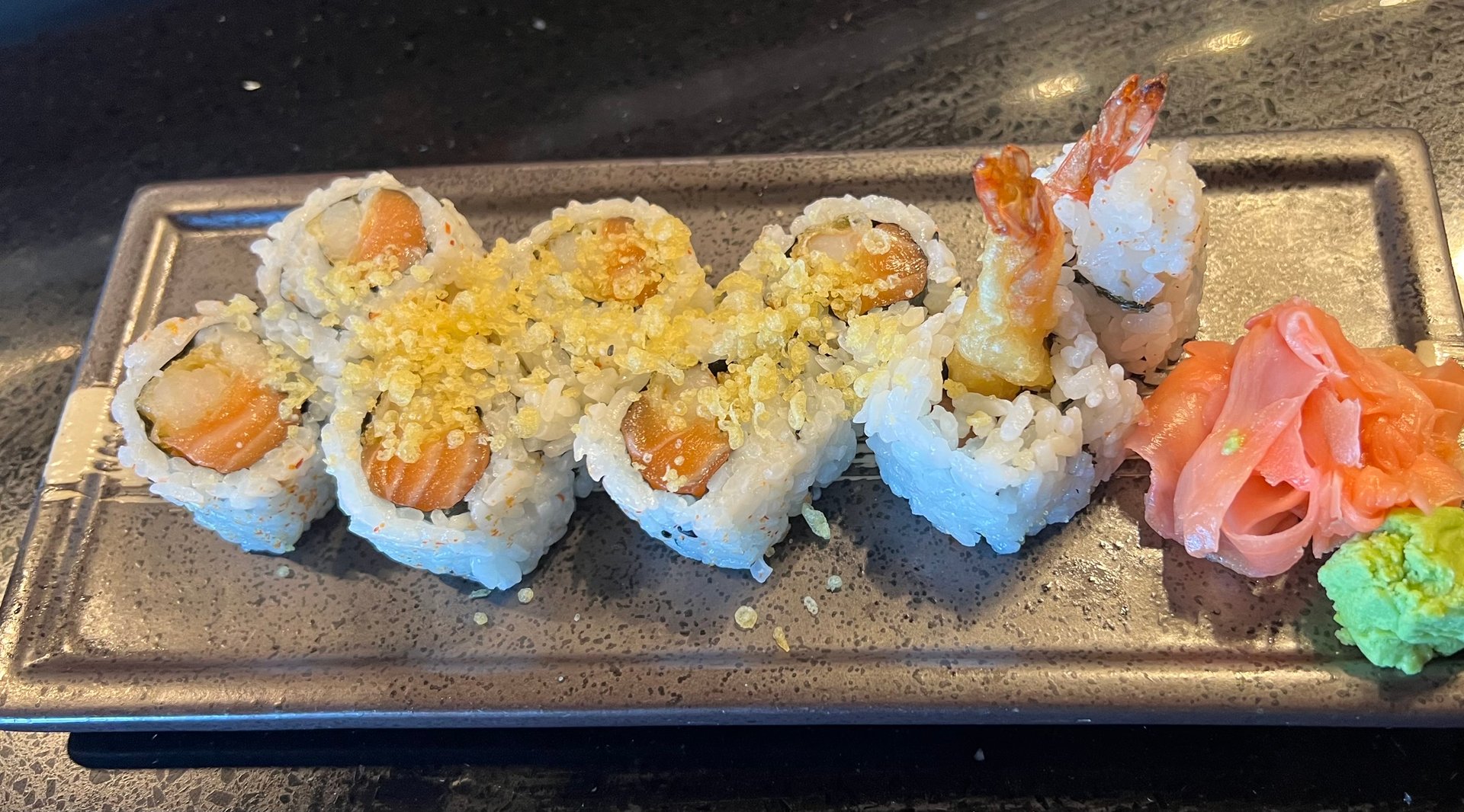 Shrimp Crunchy Salmon Roll Menu Yamazaki Sushi Steaks