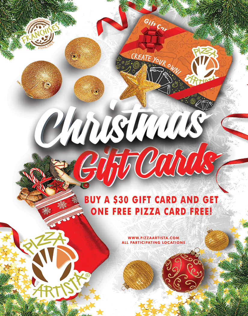 Gift Cards for the Holidays! Pizza Artista and Pizza Amore