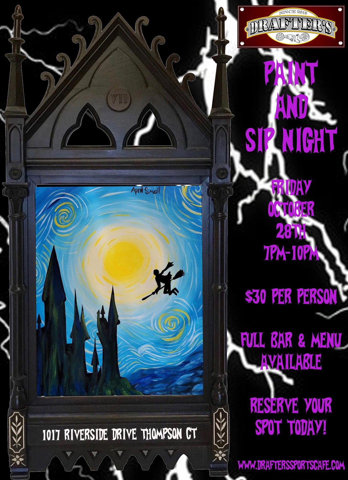 Paint & Sip Halloween Edition Drafter's Sports Cafe Sports Bar in
