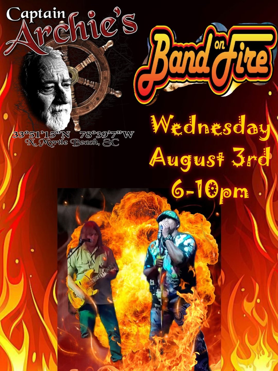 Band On Fire Captain Archie's Bar & Grill in North Myrtle Beach, SC