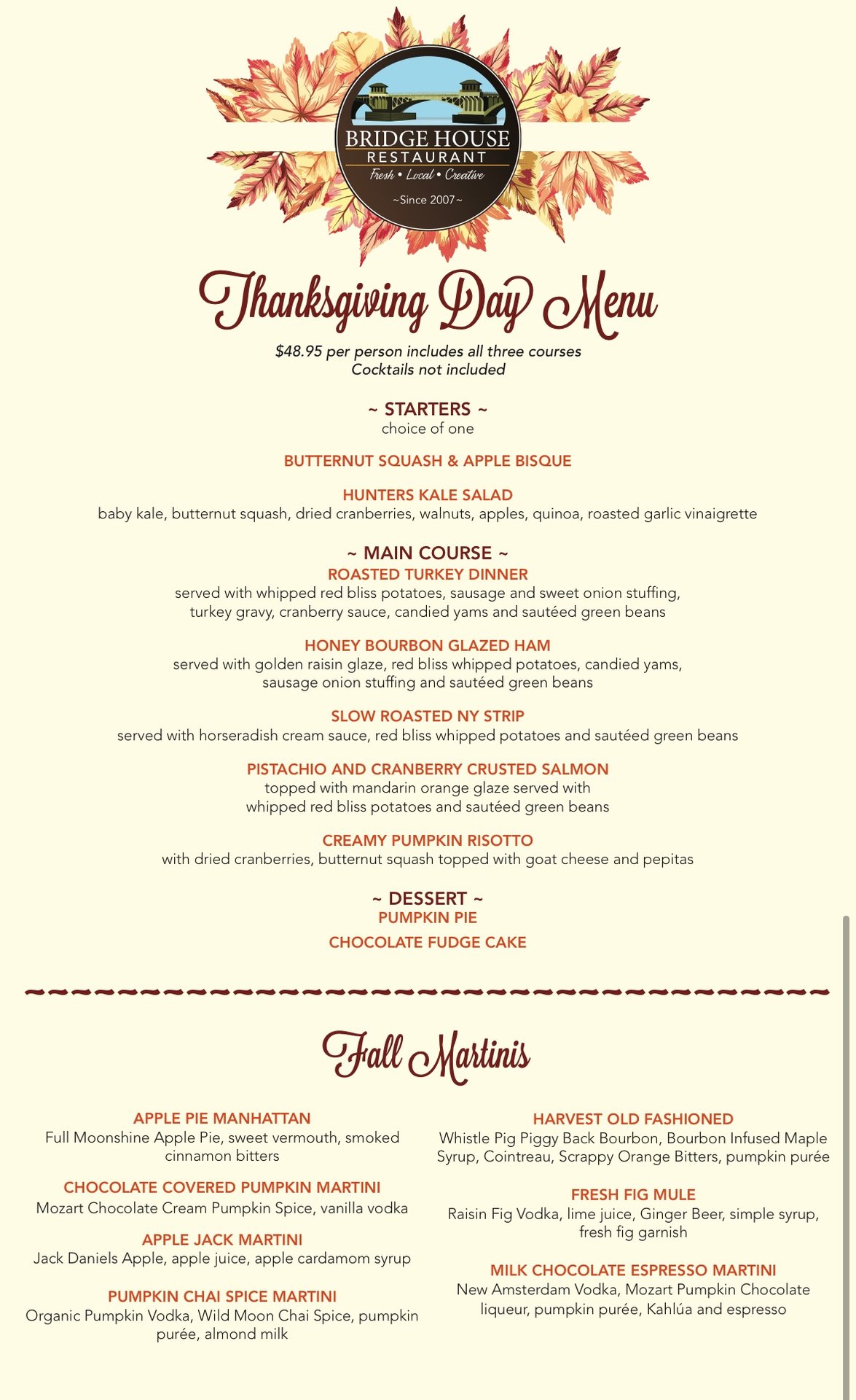 Our 2023 Thanksgiving Menu - Making it in the Mountains