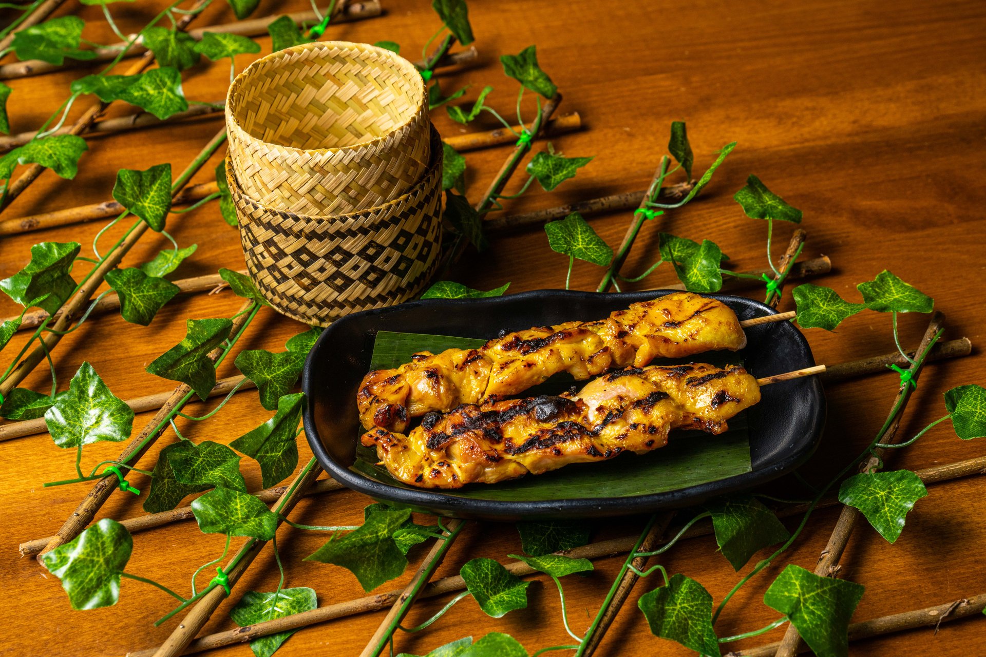 Pad Thai Chicken Skewer Salad - Serving Dumplings