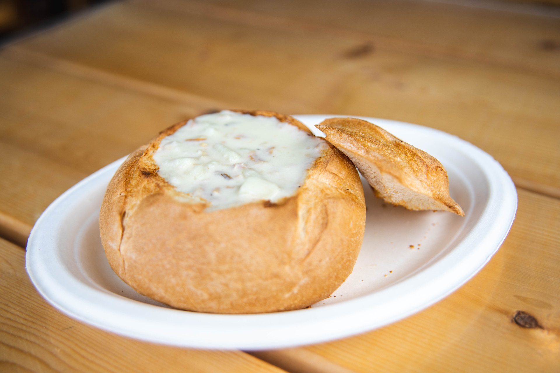 Creamy Clam Chowder in a Bread Bowl 