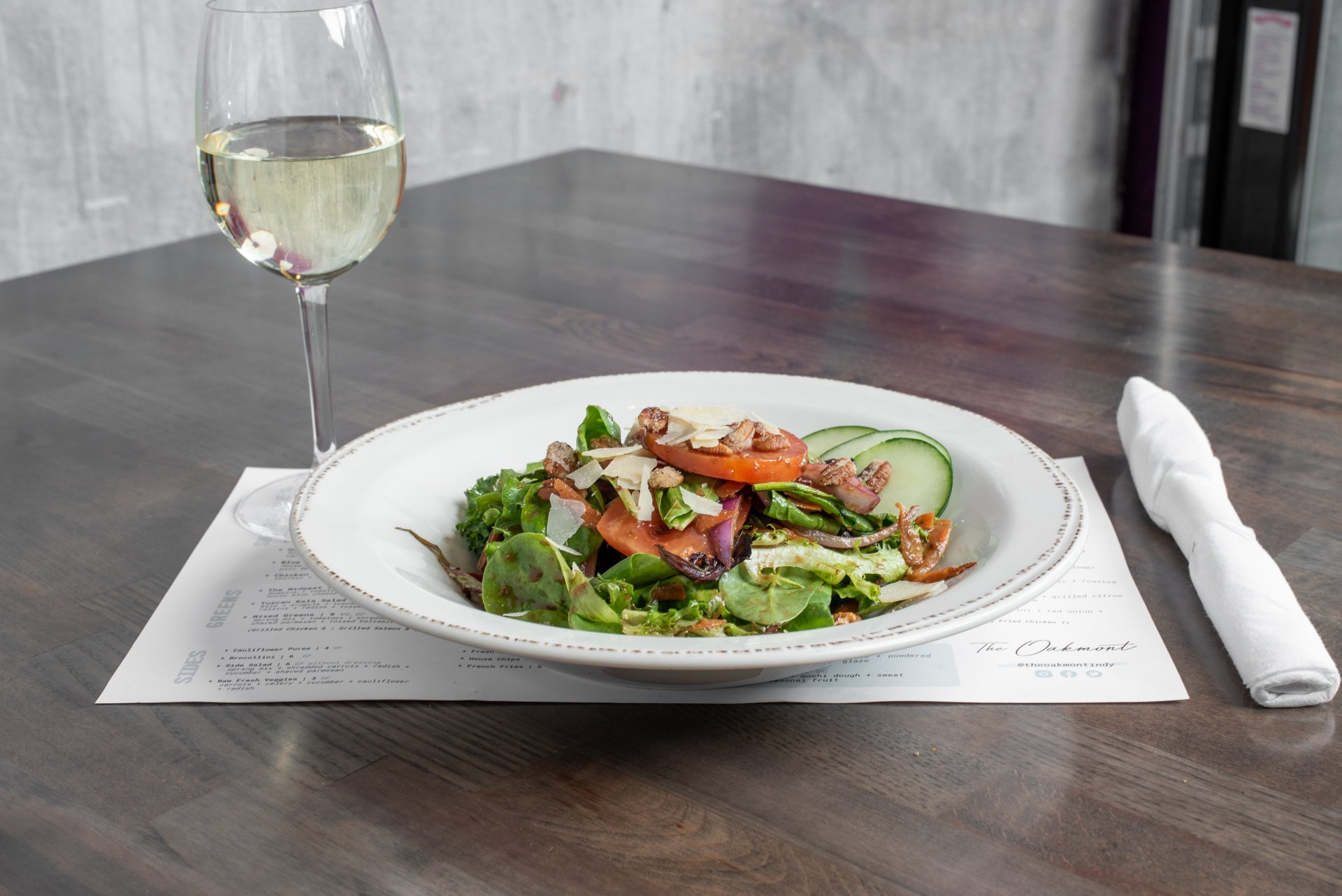 Mixed Greens recipe served on a plate, by The Oakmont Mixed Greens recipe served on a plate, by The Oakmont