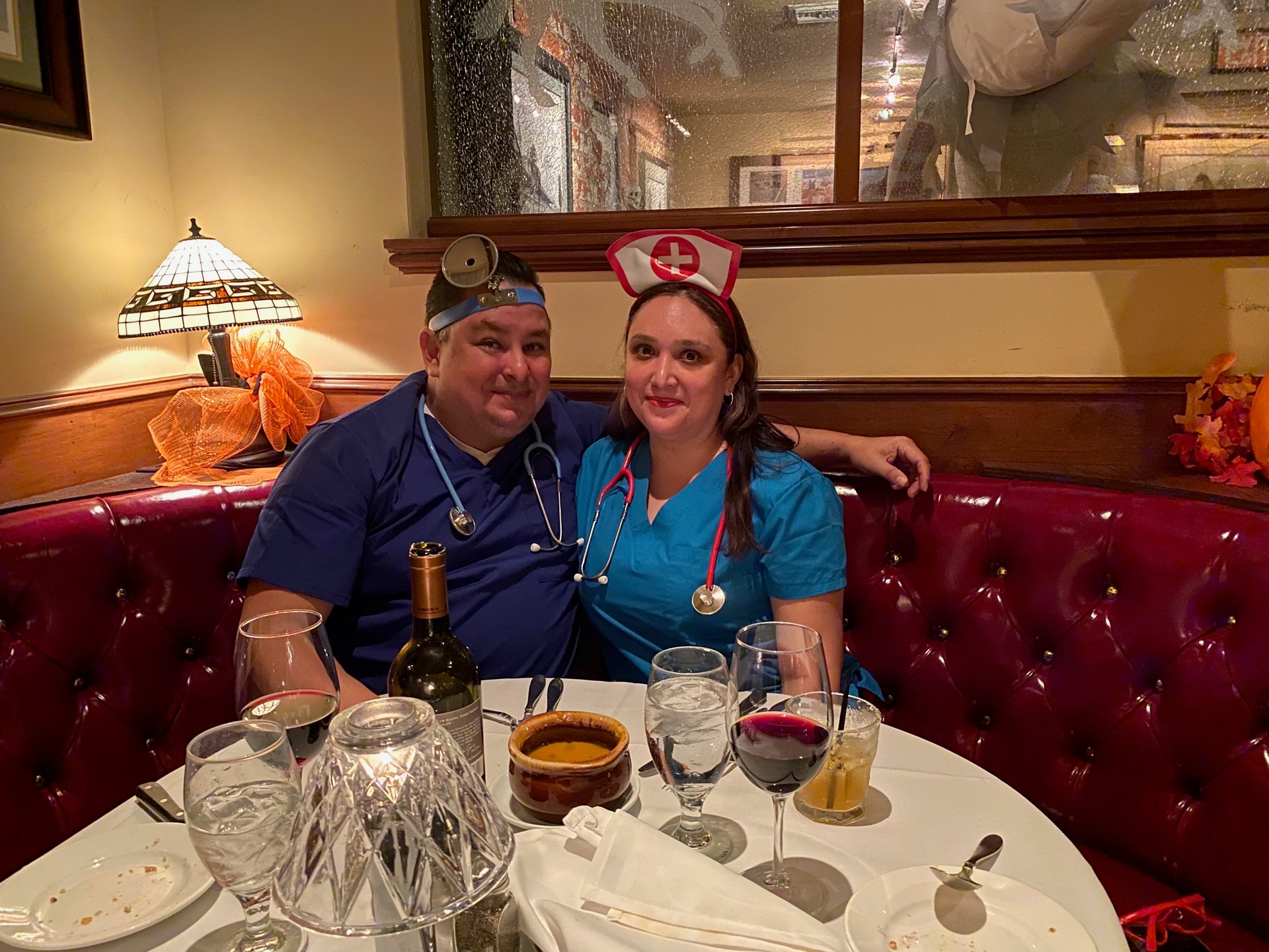 two people dressed as a nurse and a doctor at the Derby