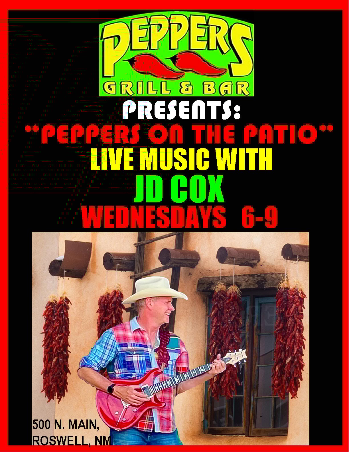 Pepper's on the Patio presents JD Cox Peppers Grill & Bar