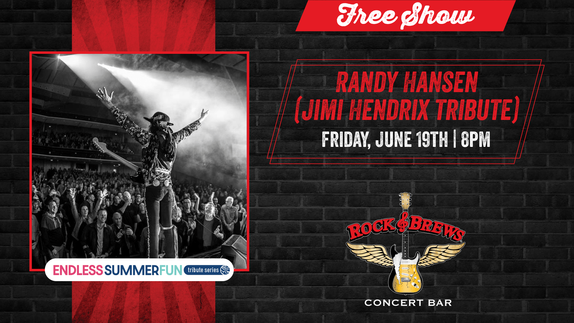 コンサートパンフ Live Music - Randy Hansen (Jimi Hendrix Tribute) - American Food