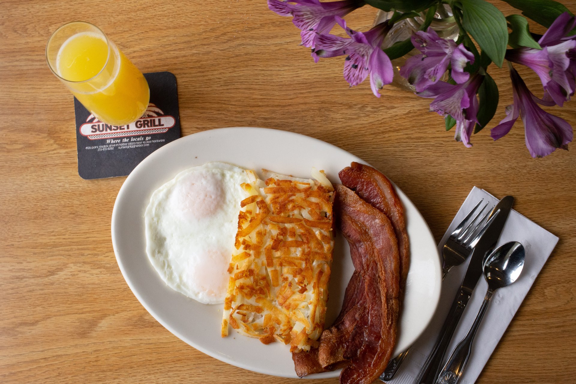 Eggs, Any Style* Sunset Grill American Restaurant in Gig