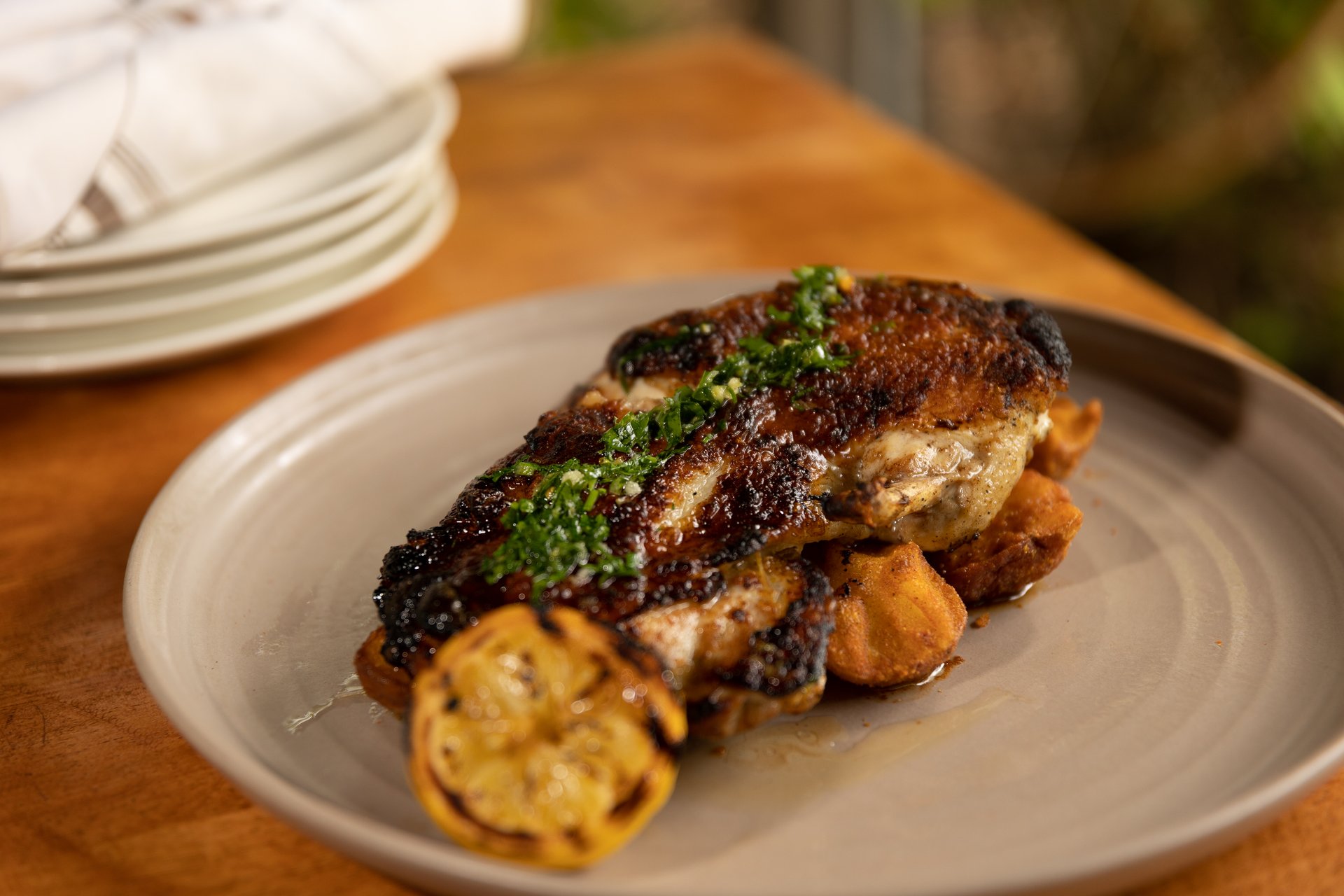 Brick Roasted Half Chicken - Coconut Grove Restaurant | Outdoor