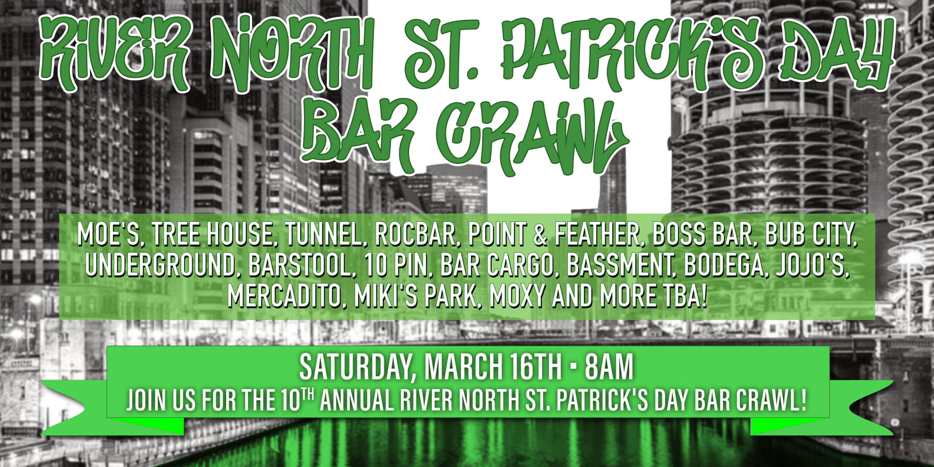 chicago river crawl river norths st paddys day bar crawl
