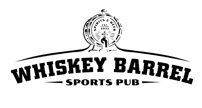 whiskey barrel sports pub logo