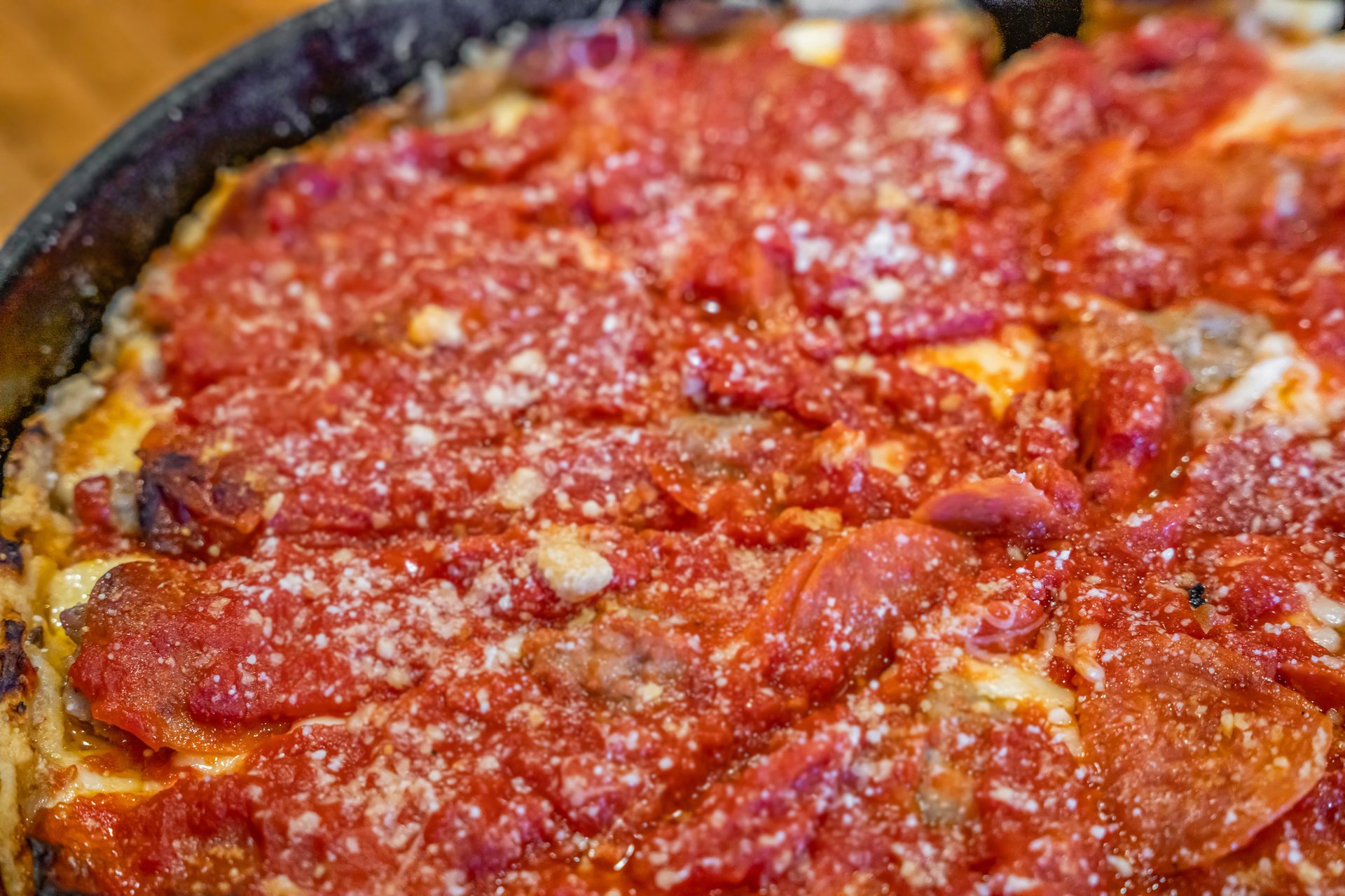 Chicago-Style Deep Dish Pizza with Sausage & Pepperoni - Cooking with  Cocktail Rings