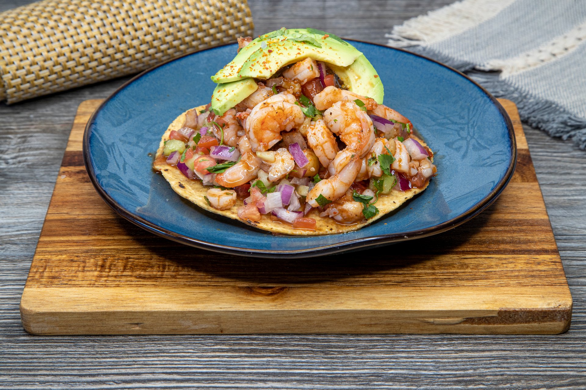 Tostada De Camaron Cocido - Lunch/Dinner Menu - MARISCOS CHOIX