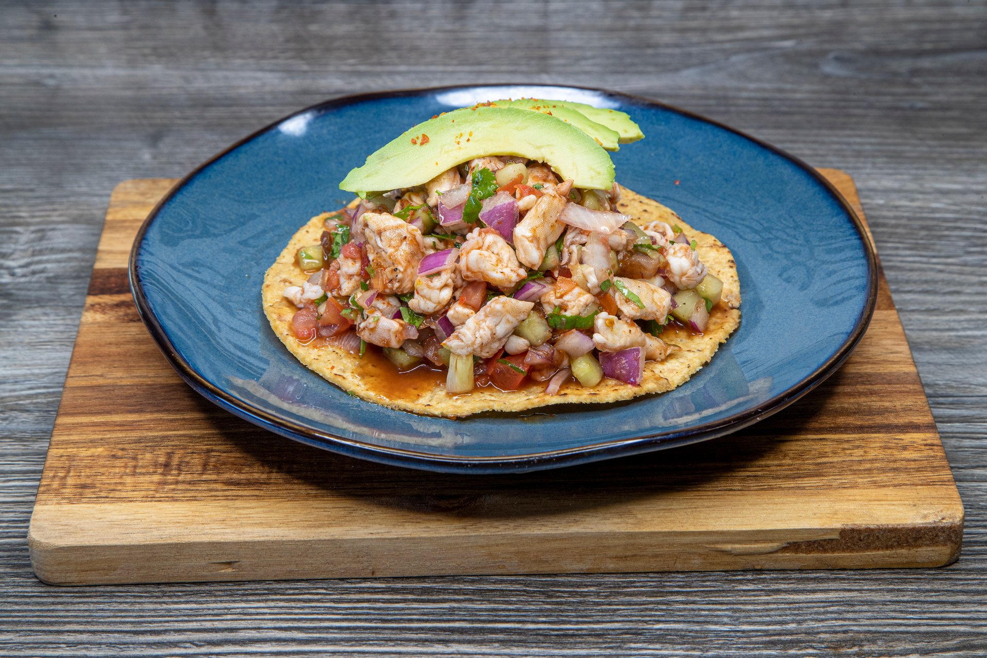 Tostada de Ceviche de Camaron - Lunch/Dinner Menu - MARISCOS CHOIX