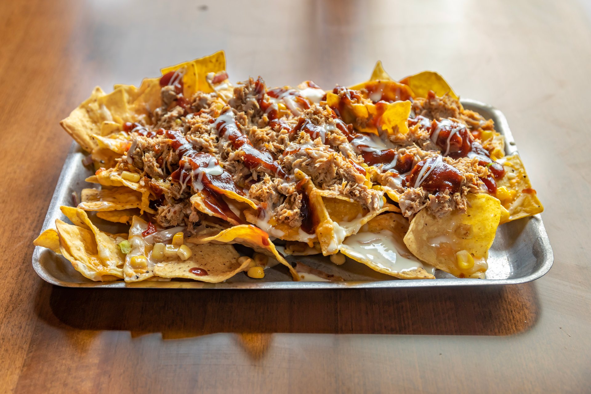 Cheese Nachos Pulled Pork Nachos BBQ Pulled Pork Nachos