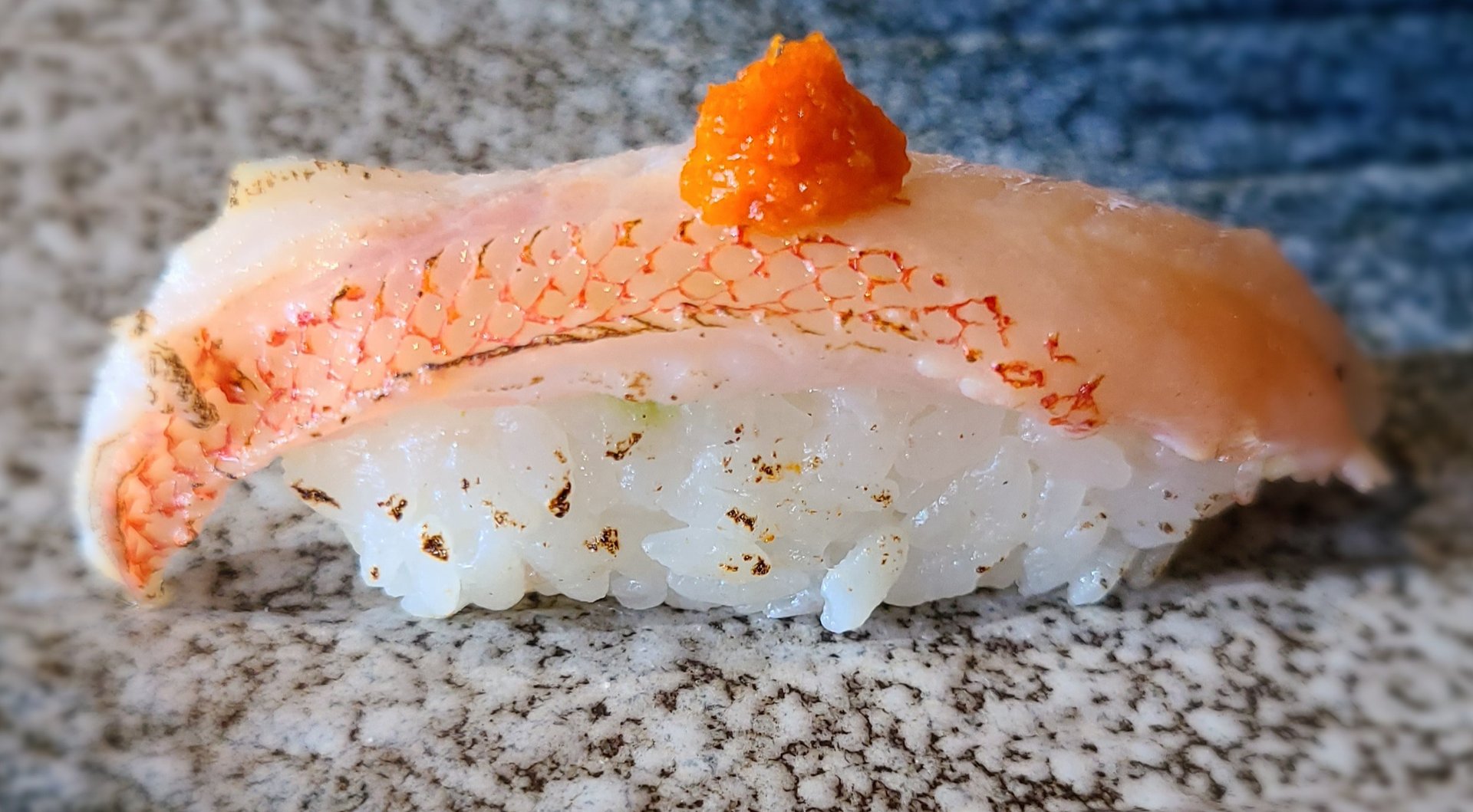 Otaru Sushi - Beautiful Kinmedai ( Golden Eye red Snapper) delicate and  tender🤤！ We are open for dine in and in store pickup services. Tue to  Thursday 4 pm to 9 pm