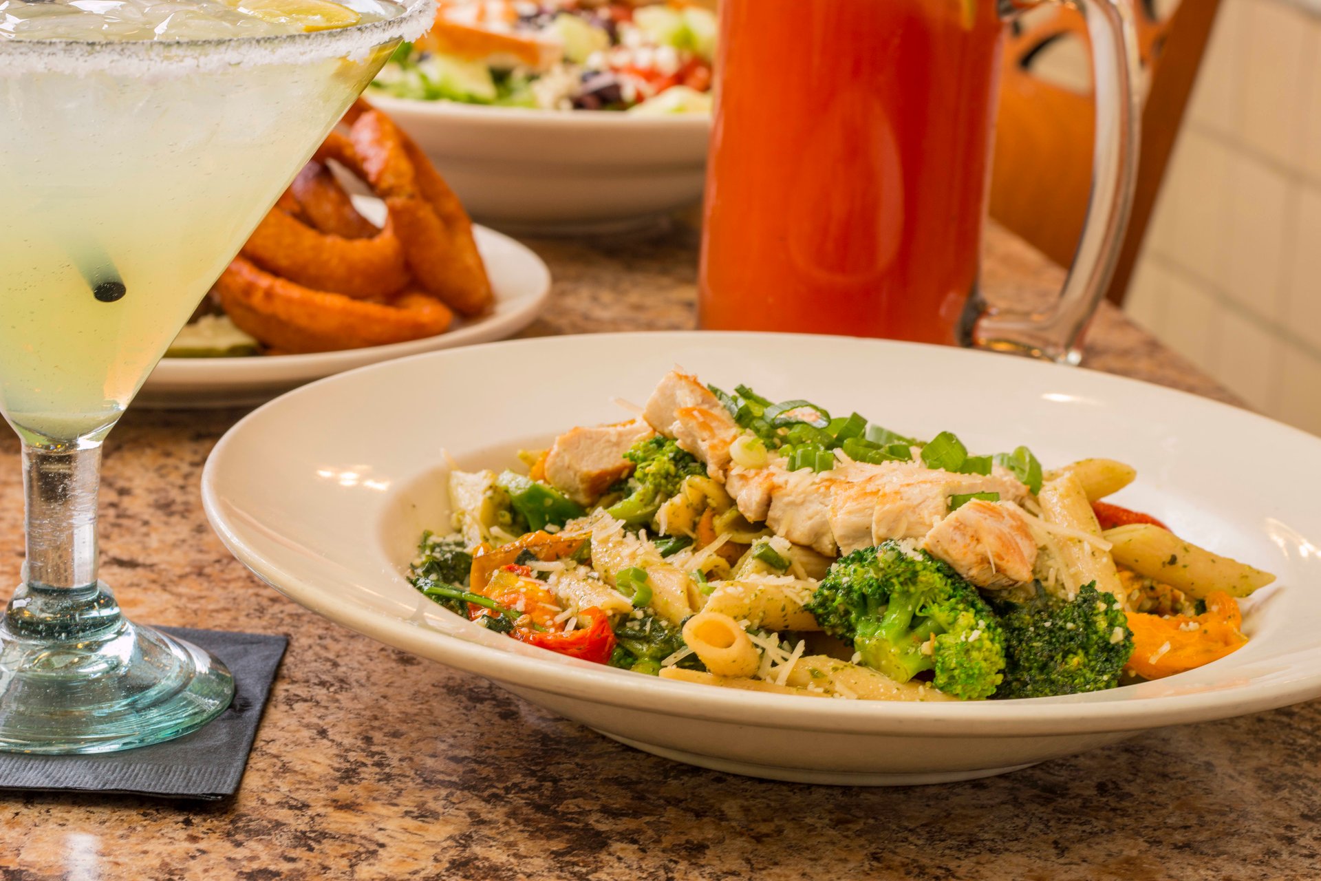 Grilled Chicken Pesto Prima Vera Geezers American Restaurant