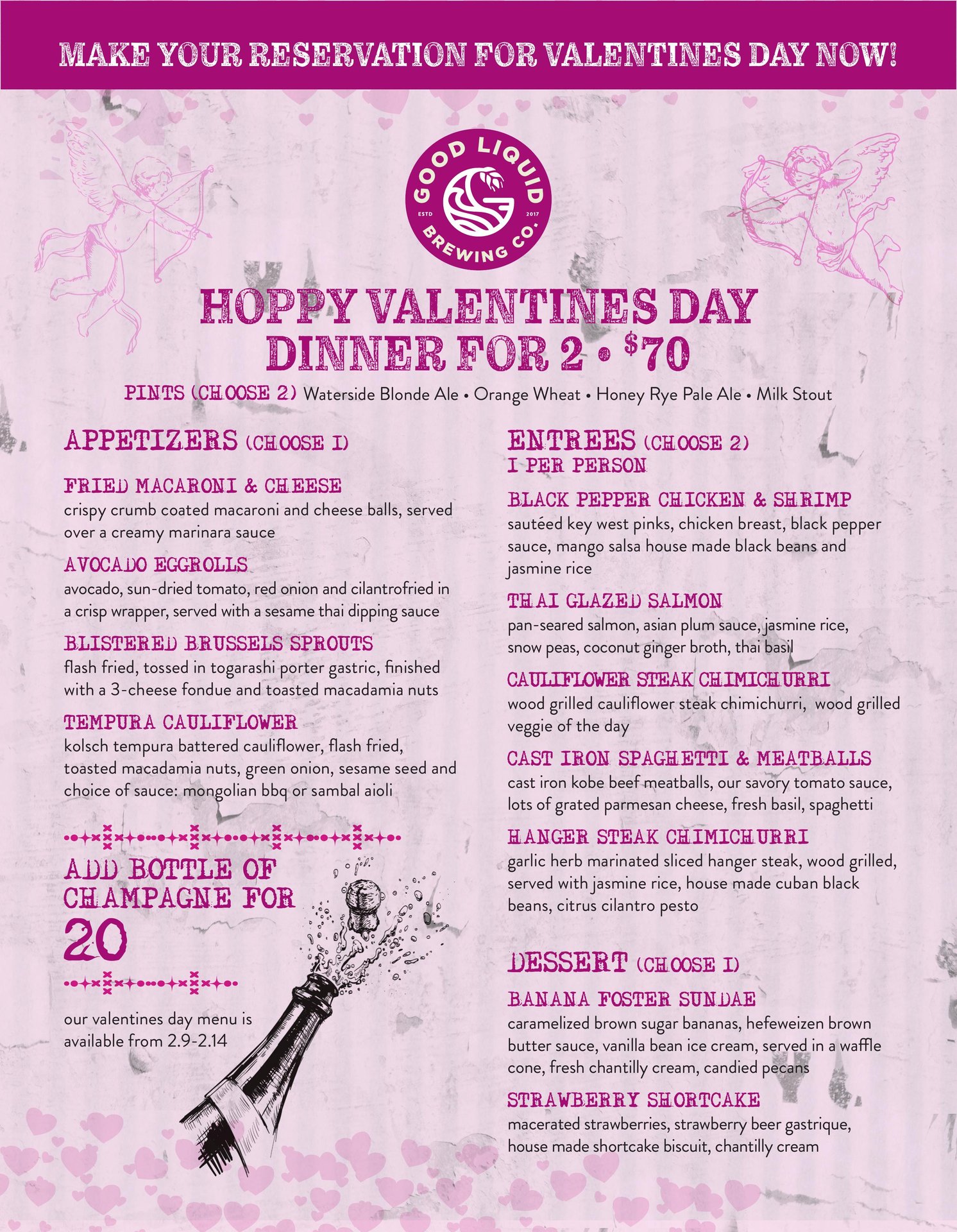 Hoppy Valentines Day Menu Good Liquid Good Liquid Brewing and