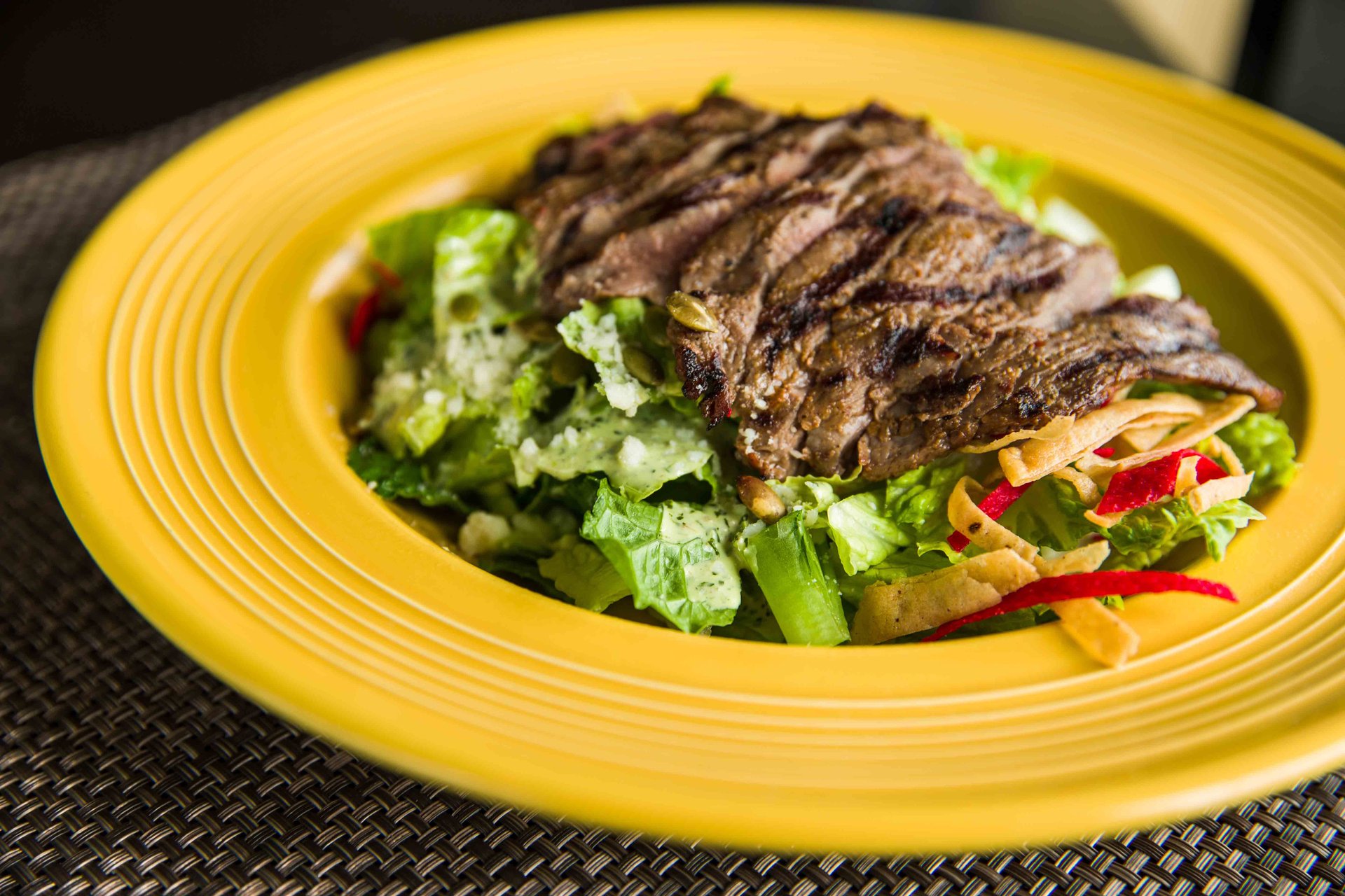 steak salad recipe served on a plate, by Elvira's Grill - Upland steak salad recipe served on a plate, by Elvira's Grill - Upland