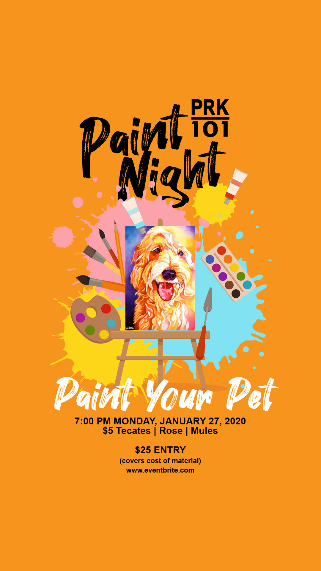 Paint Your Dog Night Park 101 Barbecue Restaurant in Carlsbad, CA