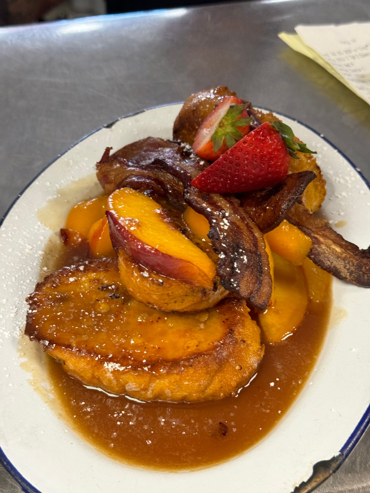 Peach Brulee French Toast - The Rooster Naples - Southern