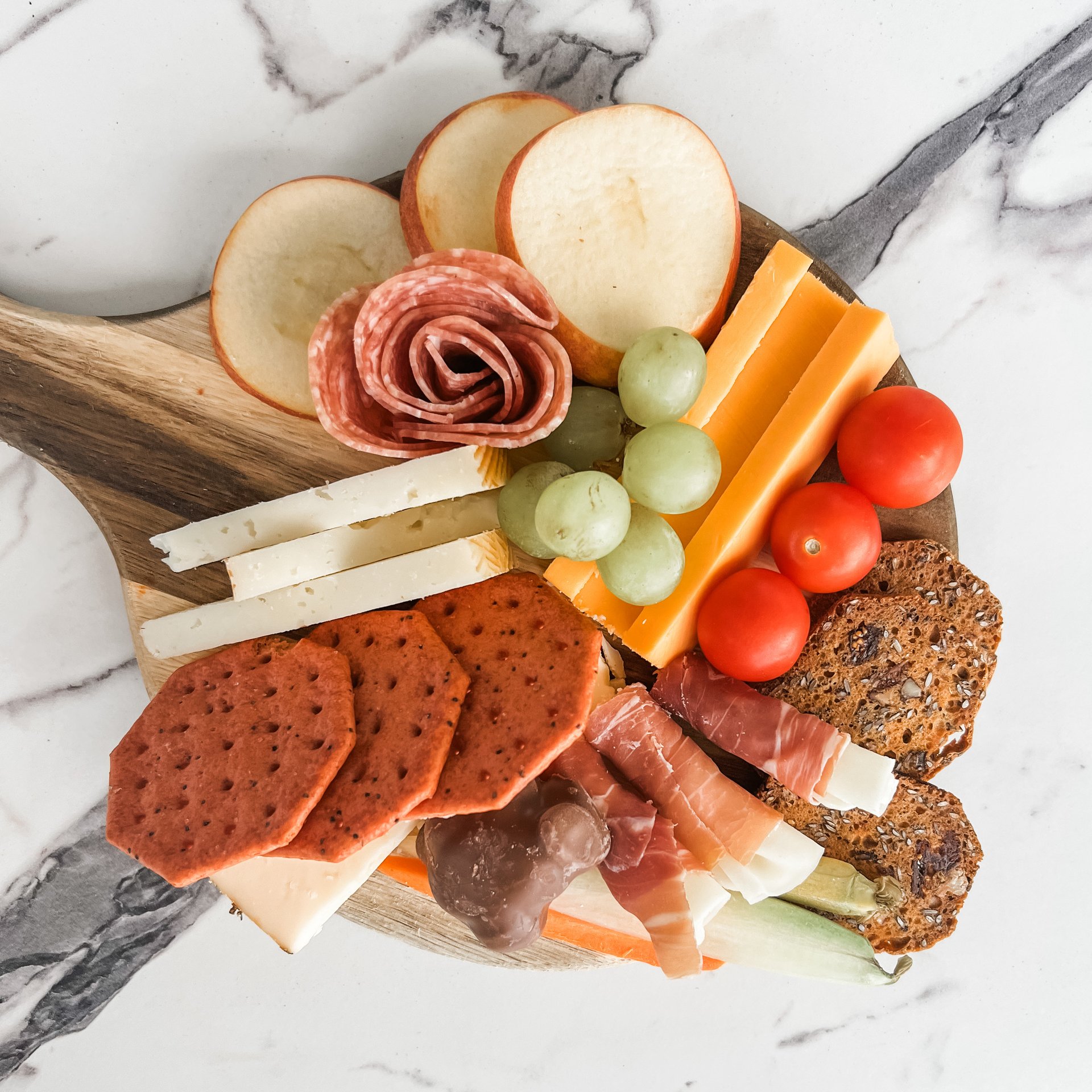 The Butcher, The Baker, The Cheese Board Maker - Father's Day Snackle Box  is perfect for your manly man. A tackle box packed full of meats, cheeses,  crackers and dips (no green