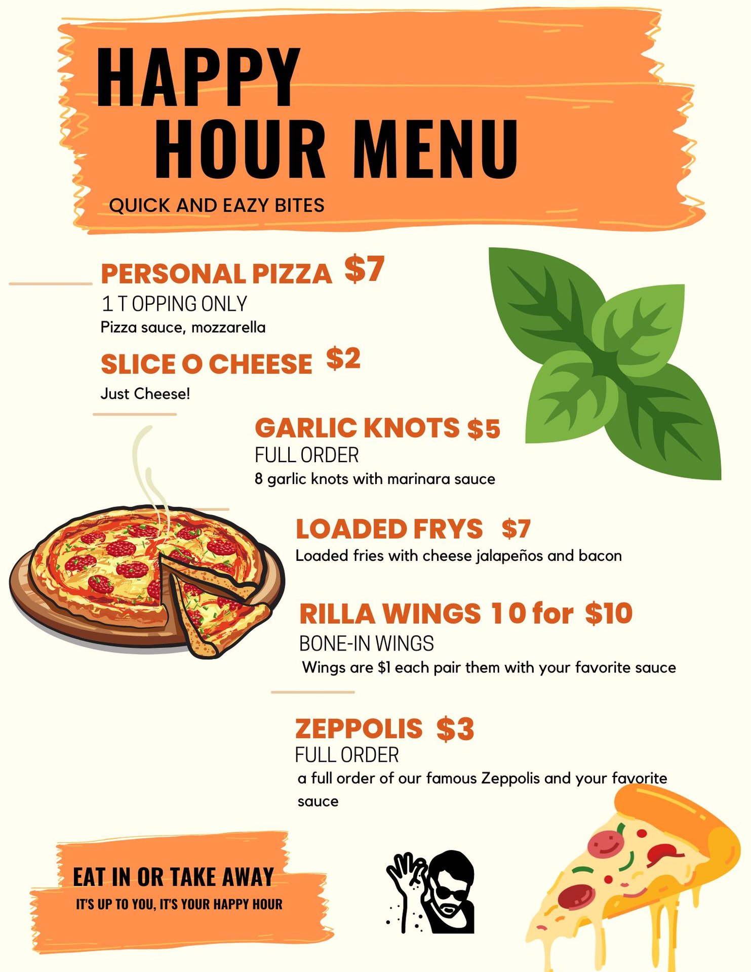 Happy Hour Gasparilla Pizza and Growlers Pizza Restaurant in