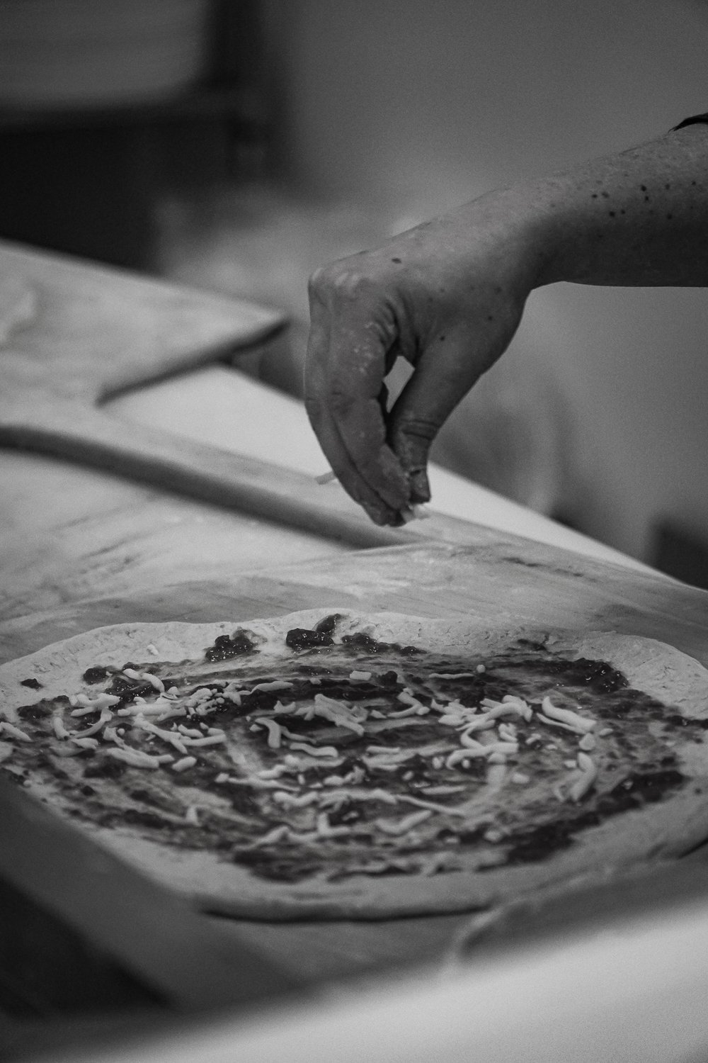 Creating pizza in B&W